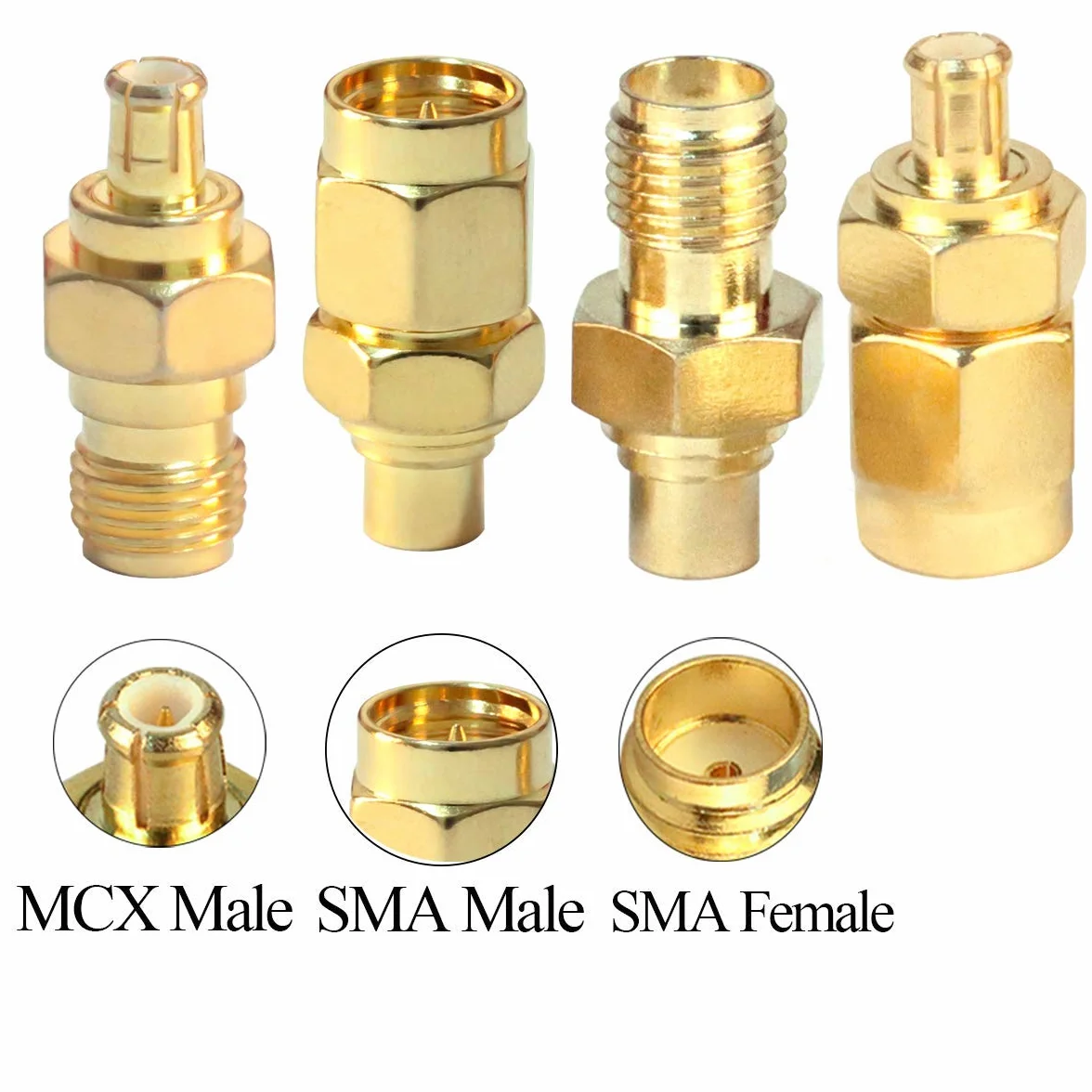Zestaw złączy RF SMA do MCX Adapter koncentryczny 4 sztuki