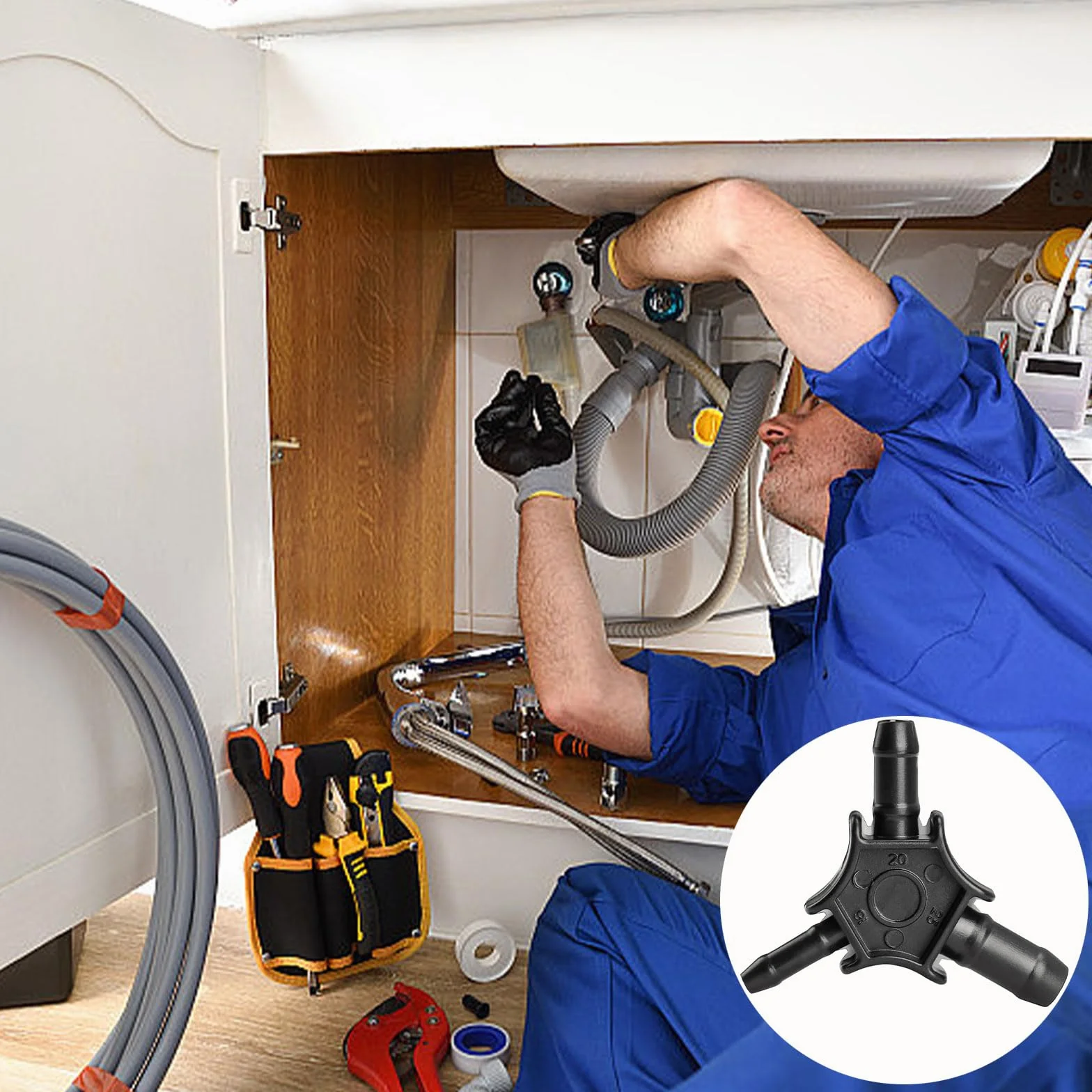 Wielowarstwowy rozwiertak do rur, kalibrator rozwiertaka, z ergonomicznym uchwytem kalibratora, hydrauliczny narzędzie do rur kompozytowych, do instalacji hydraulicznych, średnica 16-20-25 mm, Kiuiom