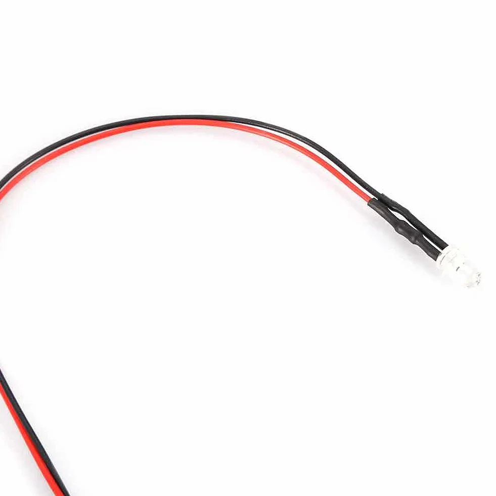 10 szt. 12 V 5 mm dioda LED, przewodowa, wielokolorowy kabel świetlny LED, oszczędność energii, okablowanie diody, 20 cm, 0,06 W, 10 szt