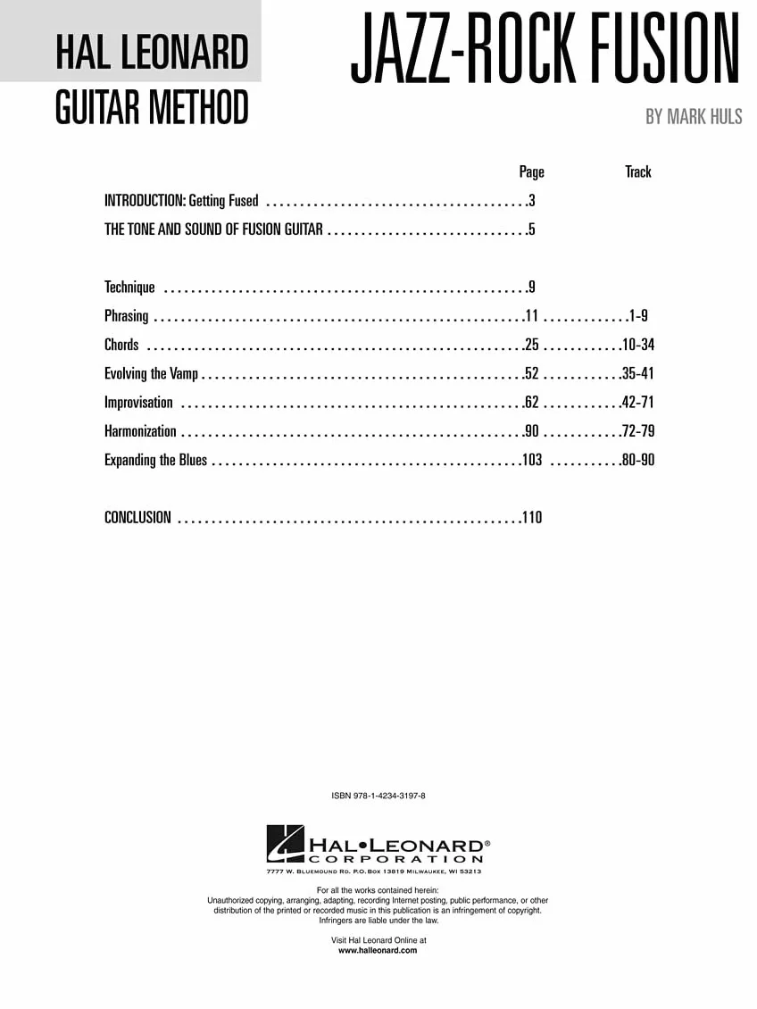 Hal Leonard Jazz-rock Fusion Guitar Method + CD