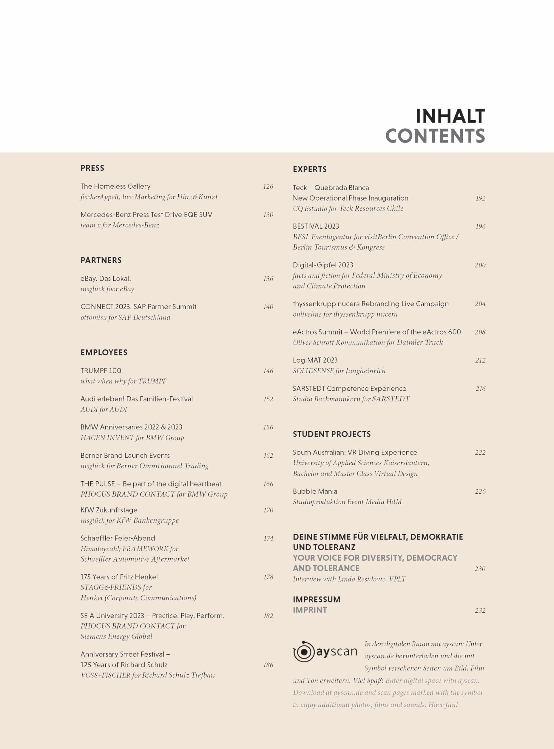 Experience & Event Design 2024 / 2025