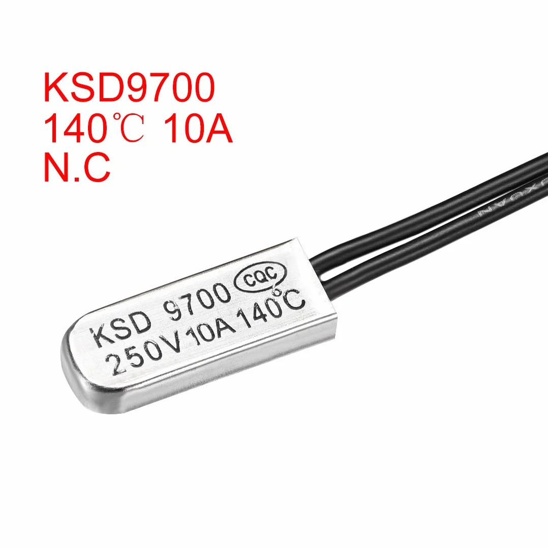 sourcing map 2 szt. KSD9700 termostat 140℃ N.C 10A metal bimetal przełącznik kontrolny temperatury