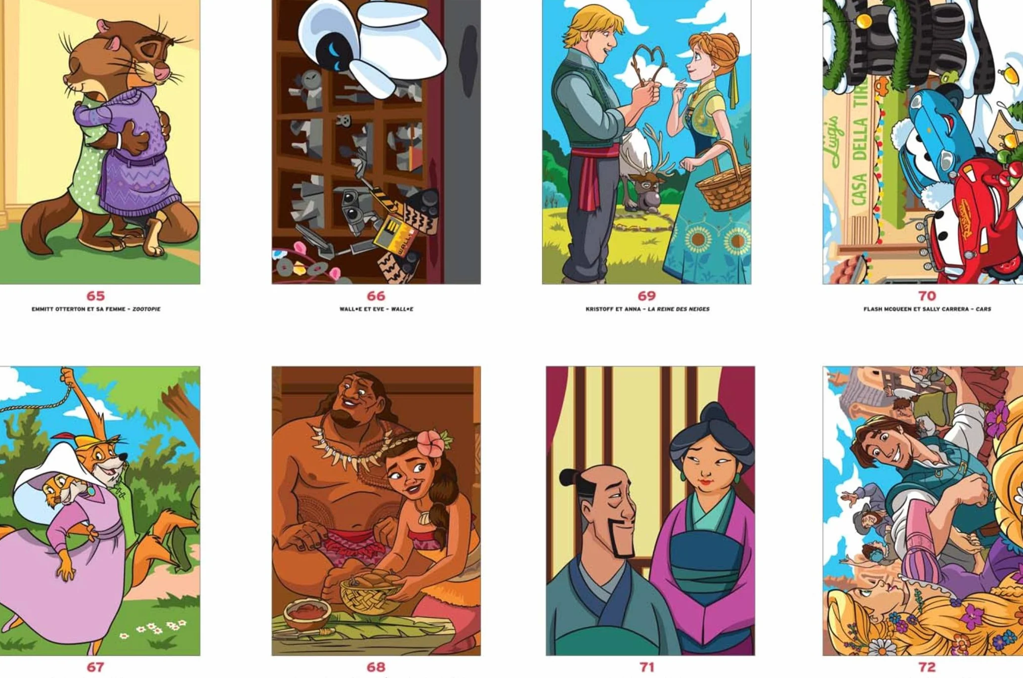 Disney Coloriages mystères Love Stories - Coloriez les chiffres et découvrez l'image