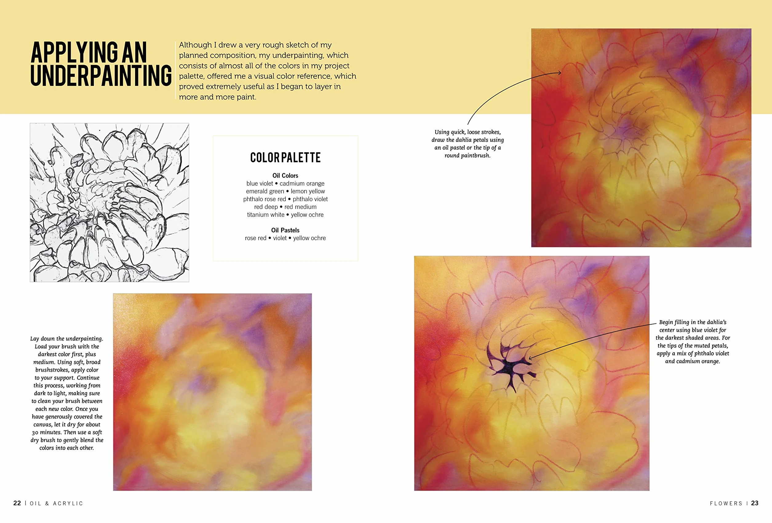 Oil & Acrylic Flowers: Learn to Paint Step by Step