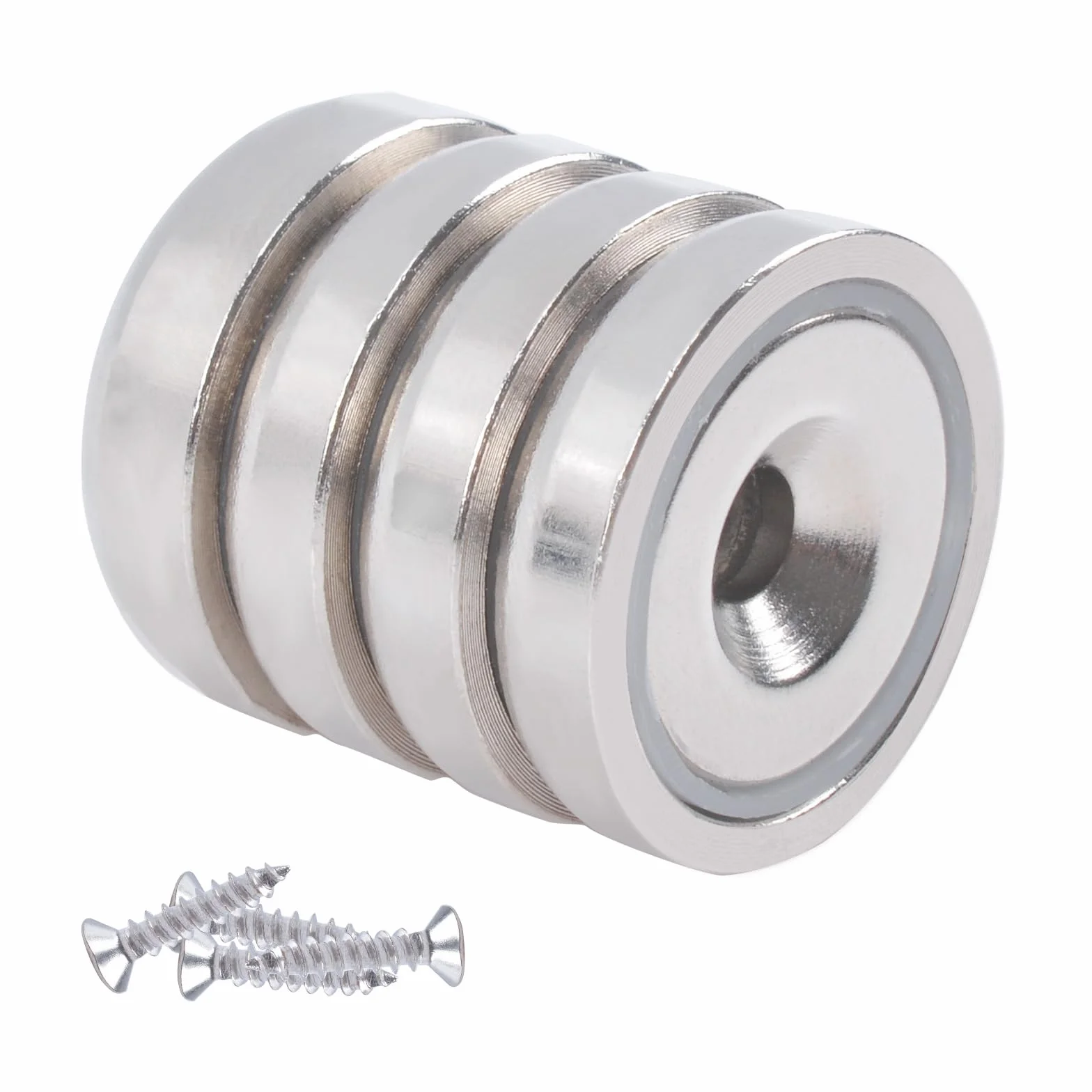 Magnesy neodymowe z otworem, 32 kg, mocne, magnesy do przykręcania śrubami, akcesoria warsztatowe, 25 mm, 4 sztuki