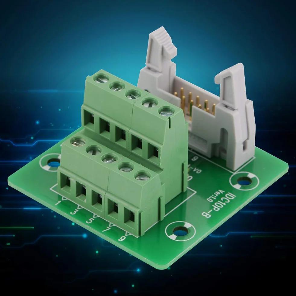 Keenso IDC10P Breakout Board 10 Pin listwa z pinami uchwyt szyny DIN moduł interfejsu PLC