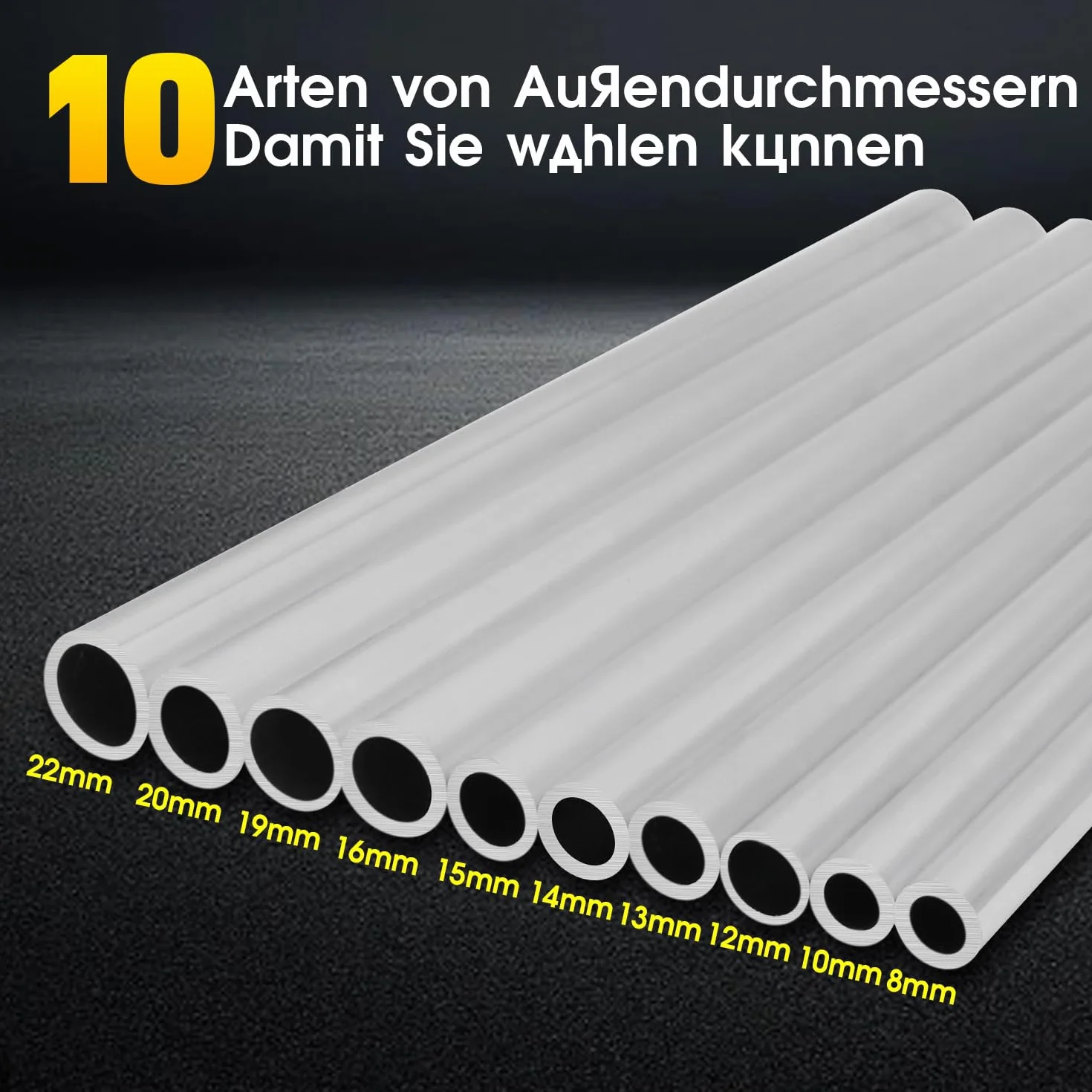 Rura aluminiowa Ø 8 mm x 1 mm x 300 mm, okrągła, 3 sztuki