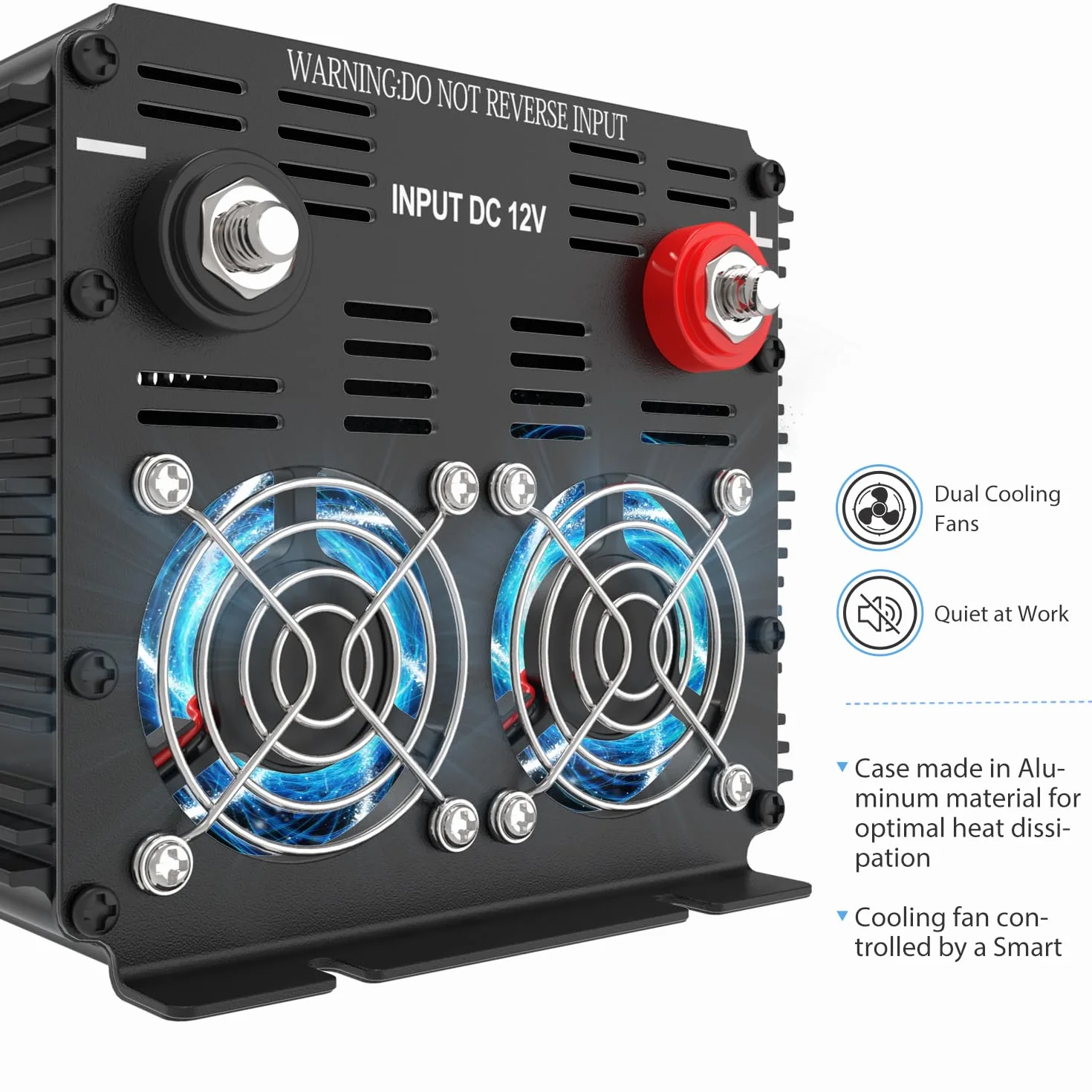 EDECOA Przetwornica 12V, 230V Czysty Sinus 2000W/4000W Falownik, napięcia samochodowa Konwerter, Inwerter Solarny z Pilotem LCD, Standardowe Gniazdo UE, Dostępne Interfejsy USB i Typu-C