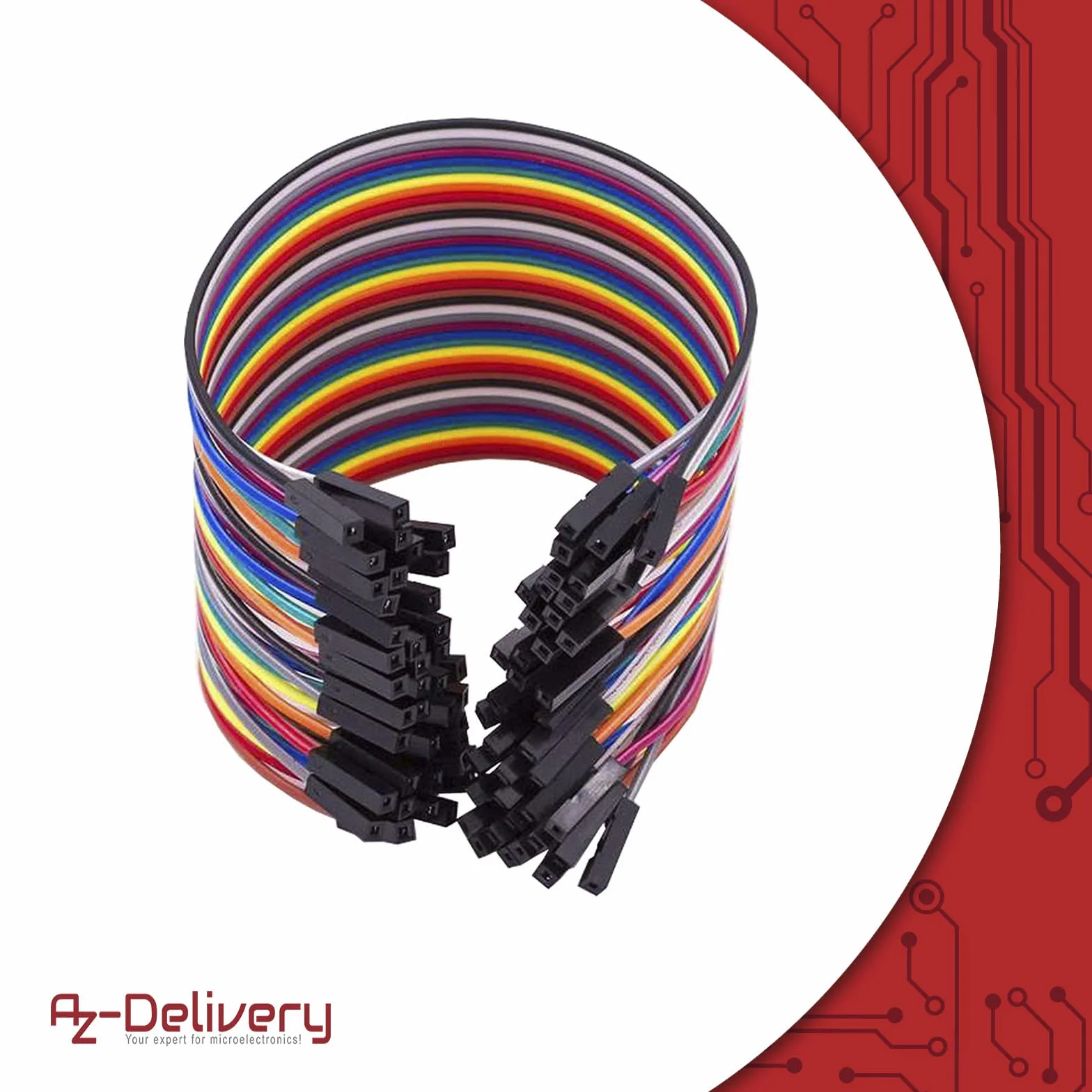 AZDelivery 3 x Przewód połączeniowy 20 cm F2M żeński do męskiego kompatybilny z Arduino i Raspberry Pi