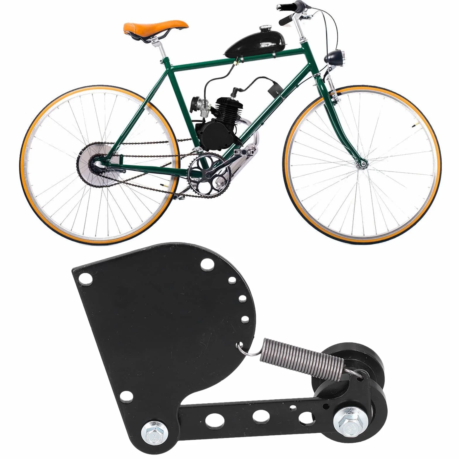 Zestaw napinacza łańcucha do roweru zmotoryzowanego, 13 sztuk/zestaw do roweru zmotoryzowanego, silnik 2-suwowy, zestaw napinacza łańcucha z czarną sprężyną, odpowiedni do roweru
