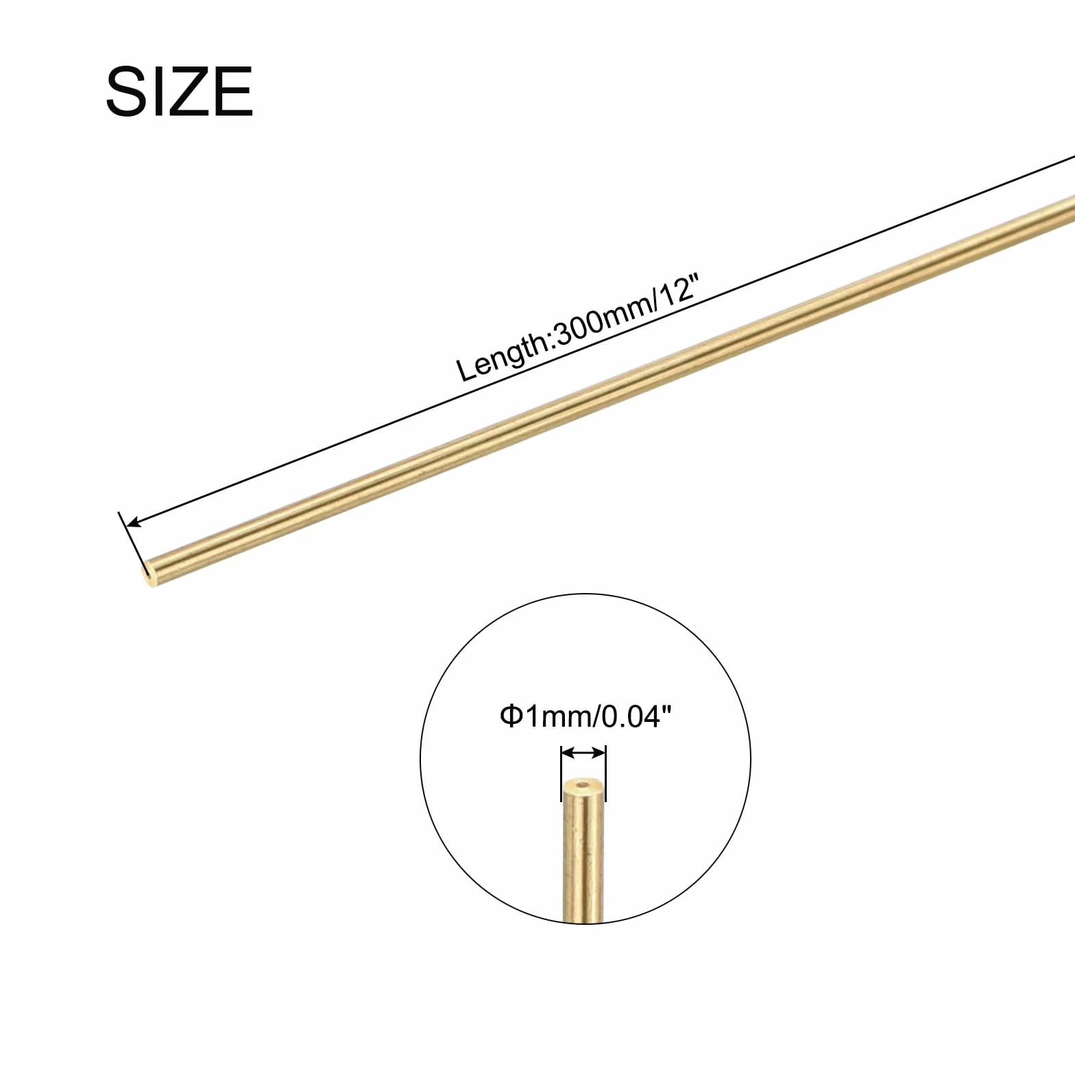 QUARKZMAN pręt mosiężny okrągły 1mm x 300mm lity metal 10 sztuk
