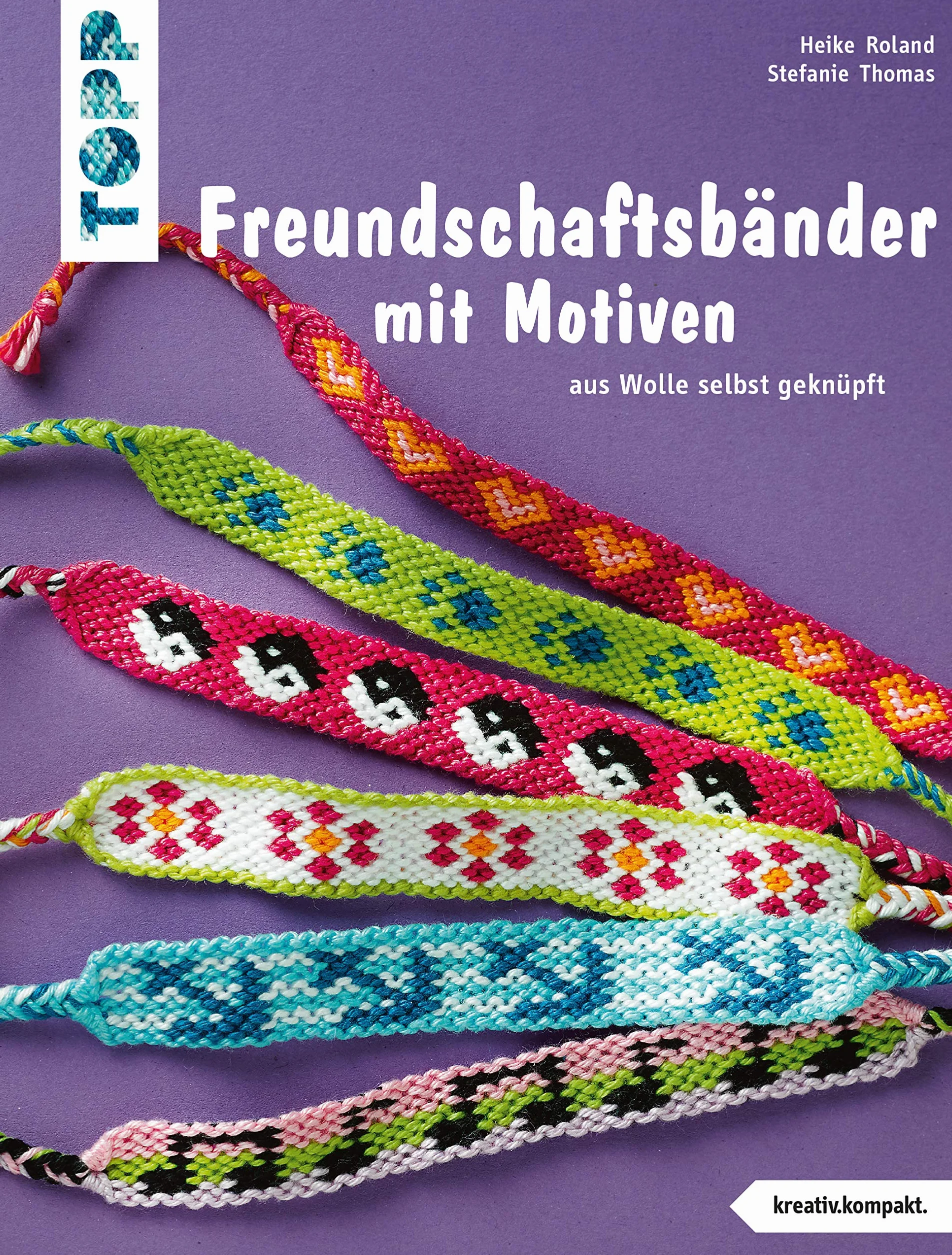 Freundschaftsbänder mit Motiven aus Wolle selbst geknüpft