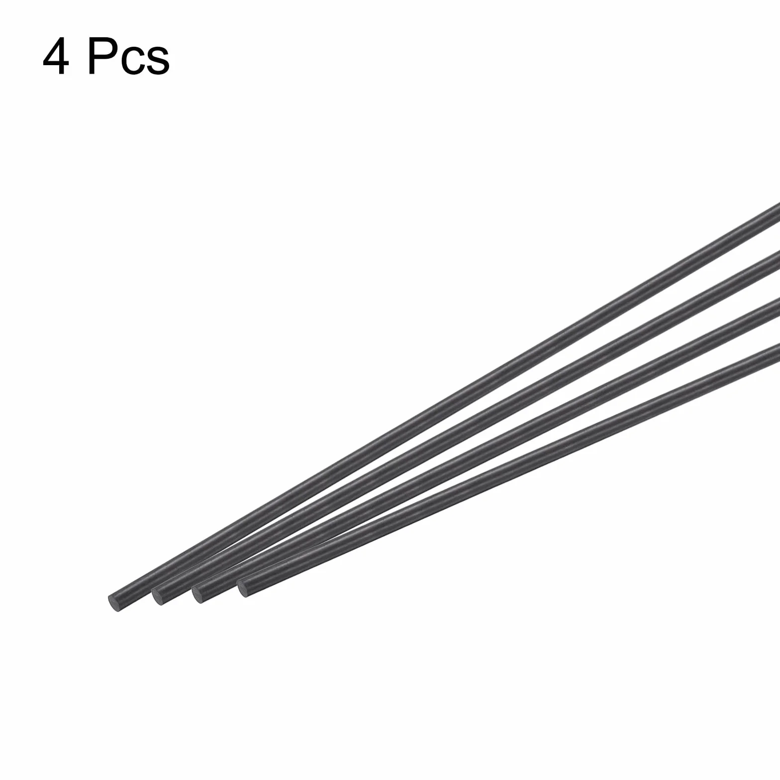 QUARKZMAN Drążek z włókna węglowego, 5 mm x 300 mm, do samolotów RC DIY, latawców, węży do skrzydeł quadkoptera, zestaw naprawczy do ramion, 4 sztuki