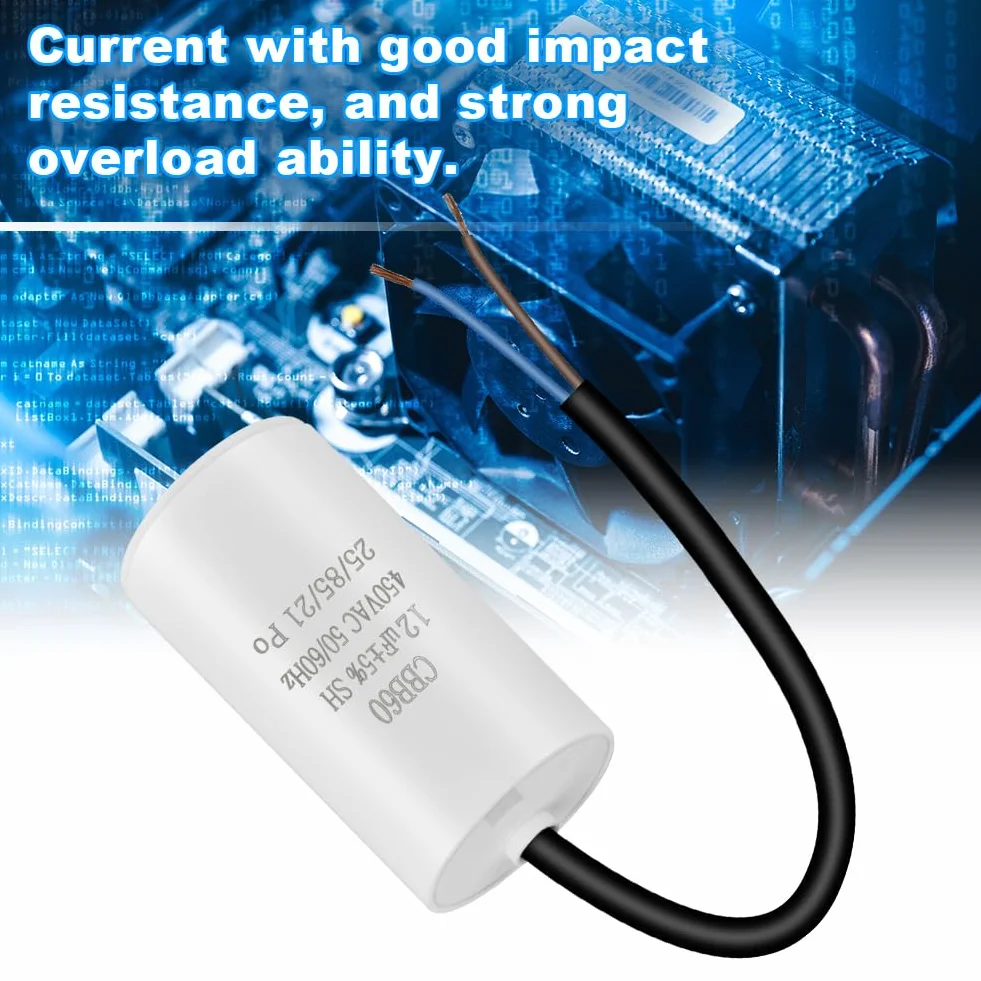 OFFCUP Kondensator roboczy CBB60 12μF 450V 4-pinowy 50/60Hz do sprężarki powietrza