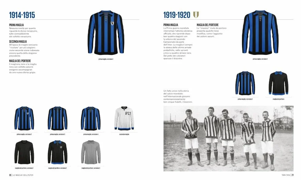 Le maglie dell'Inter dal 1908 a oggi - Nuova edizione