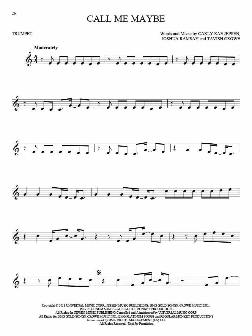 101 hit songs - trompette, cornet ou bugle: For Trumpet