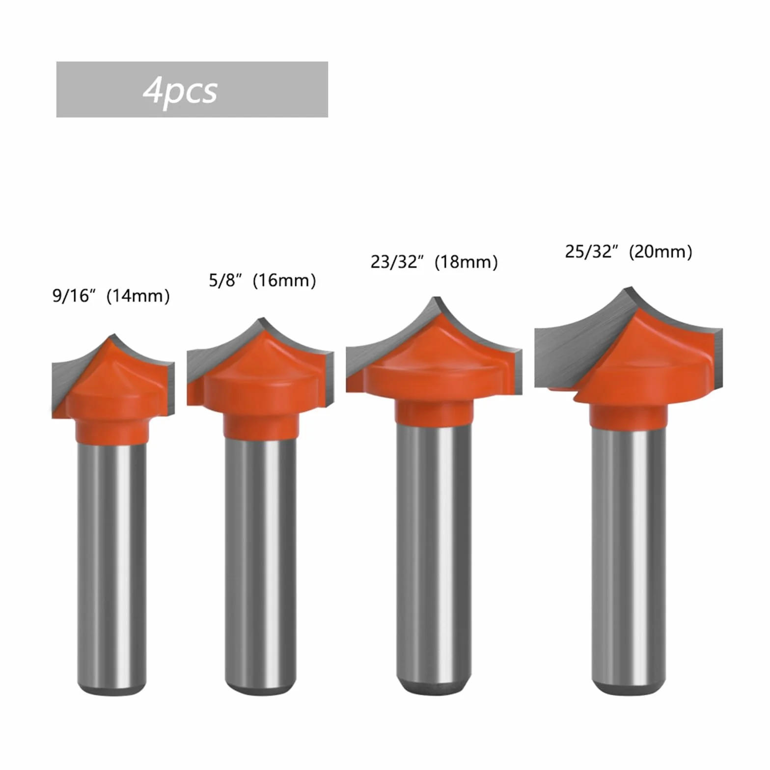 4 sztuk 8mm Shank węglik spiekany okrągły punkt Cut okrągły nos bity Shaker frezy narzędzia frez do drewna do drewna