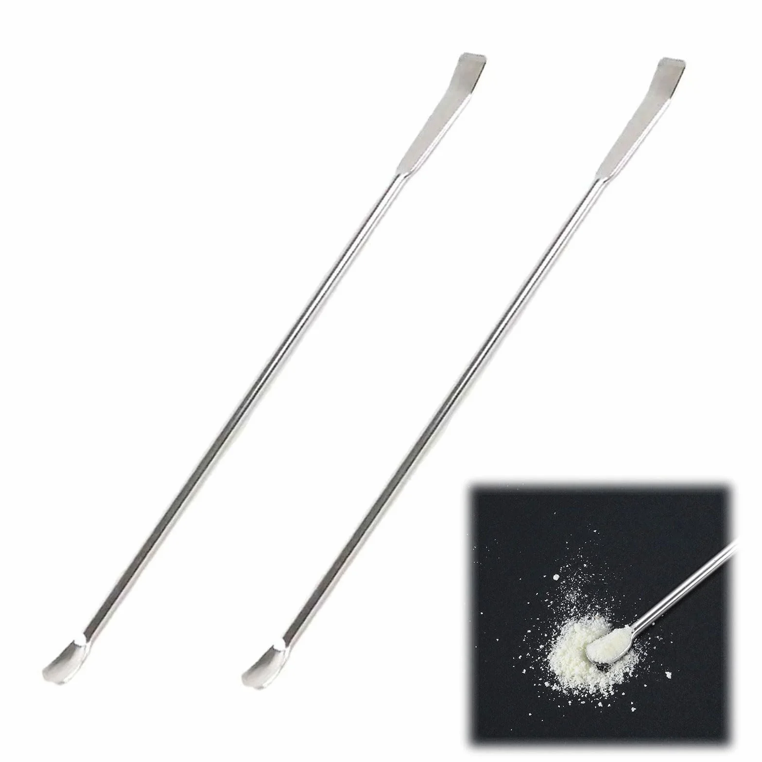 Szpatułka laboratoryjna ze stali nierdzewnej 20 cm, łyżka do próbki, narzędzie laboratoryjne, 2 sztuki