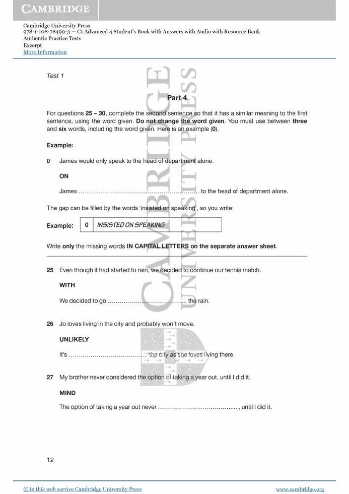 C1 Advanced 4 Student's Book with Answers & Audio Resource Bank