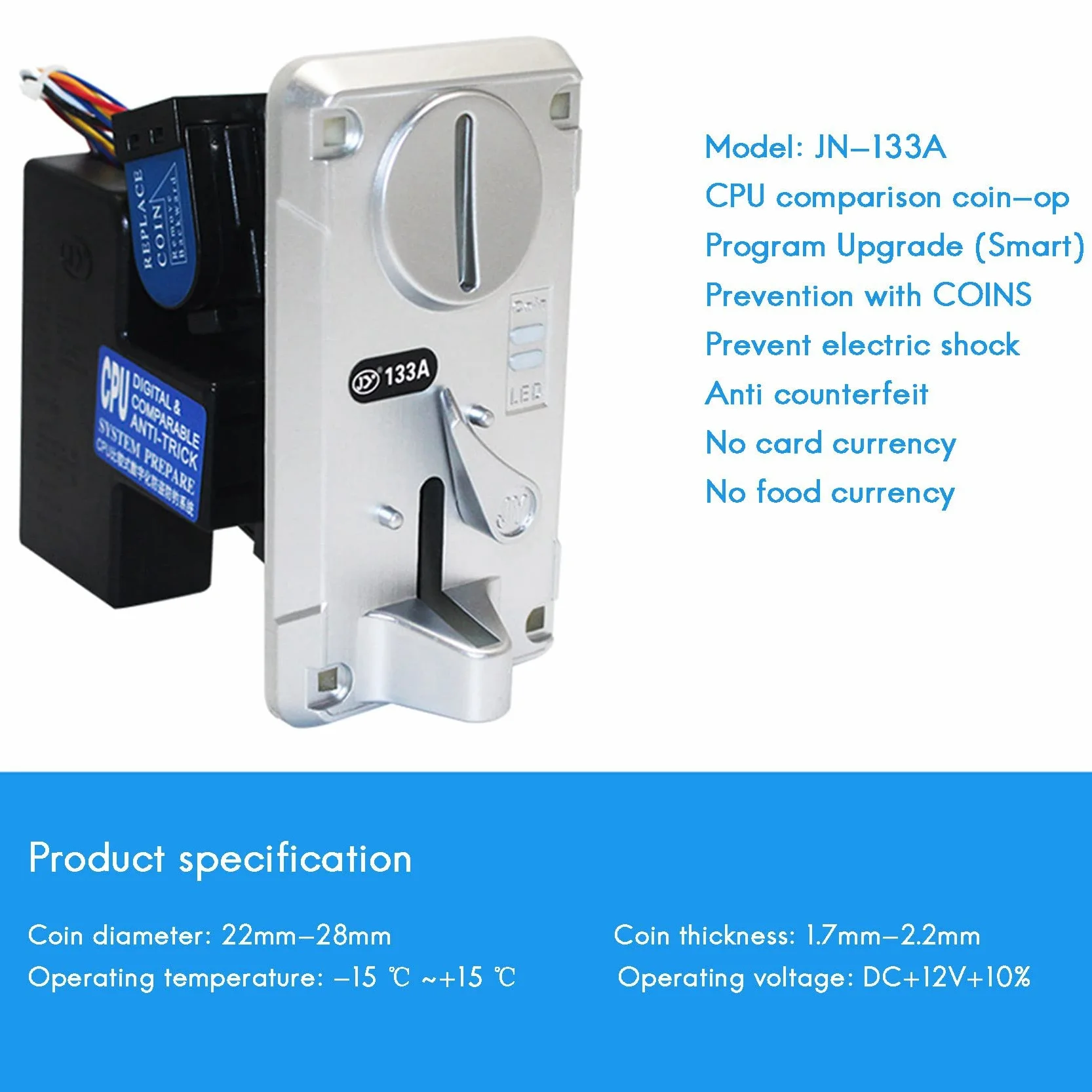 2X Coin Acceptor Coin JY133A CPU Arcade Coin Selector do Automatów Zręcznościowych Wymiana Biletów do Gier