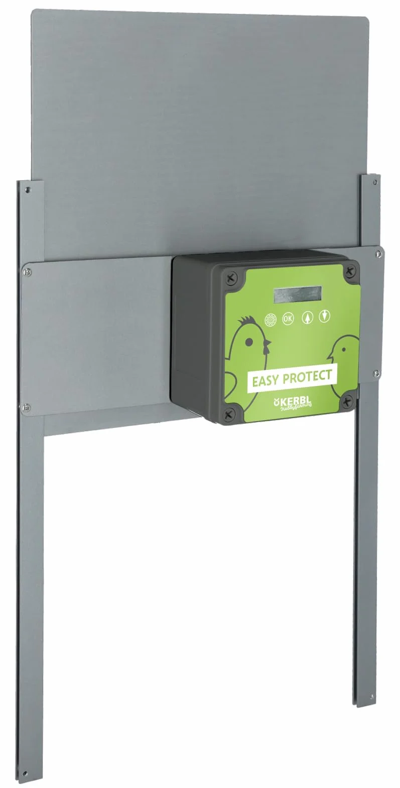 Kerbl Automatyczne drzwi dla kur, kompletny zestaw EasyProtect, z czujnikiem światła, szer. x wys. 32,5 x 58 cm, zasilanie bateryjne lub sieciowe, 70590