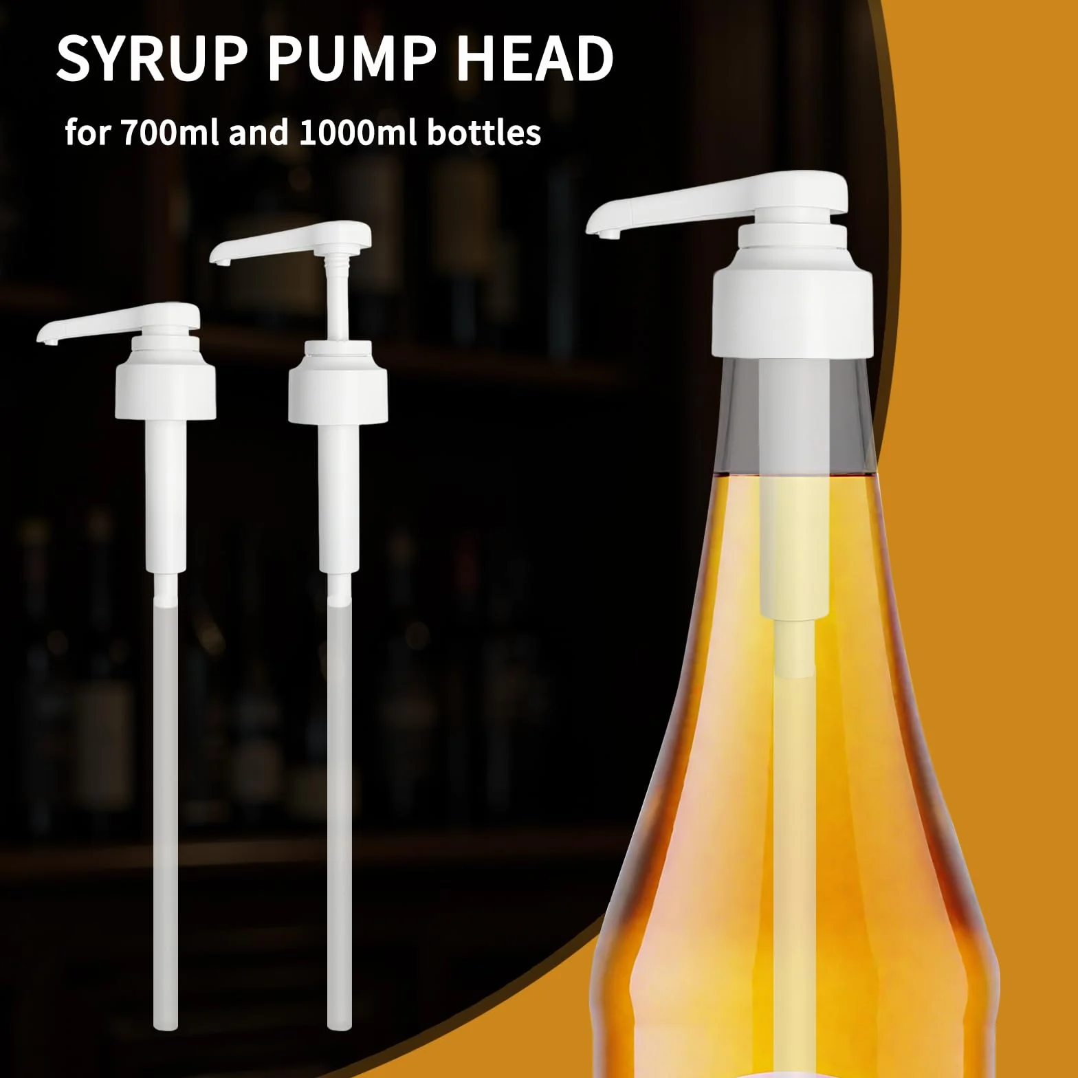 HENGBIRD Pompa dozująca 1 l, precyzyjny dozownik z pompką 10 ml, kompatybilny z pompką syropu Monin 0,7/1,0 l, dozownik syropu wielokrotnego użytku do Vital Drink Zerop, Best Body Syrop i nie tylko