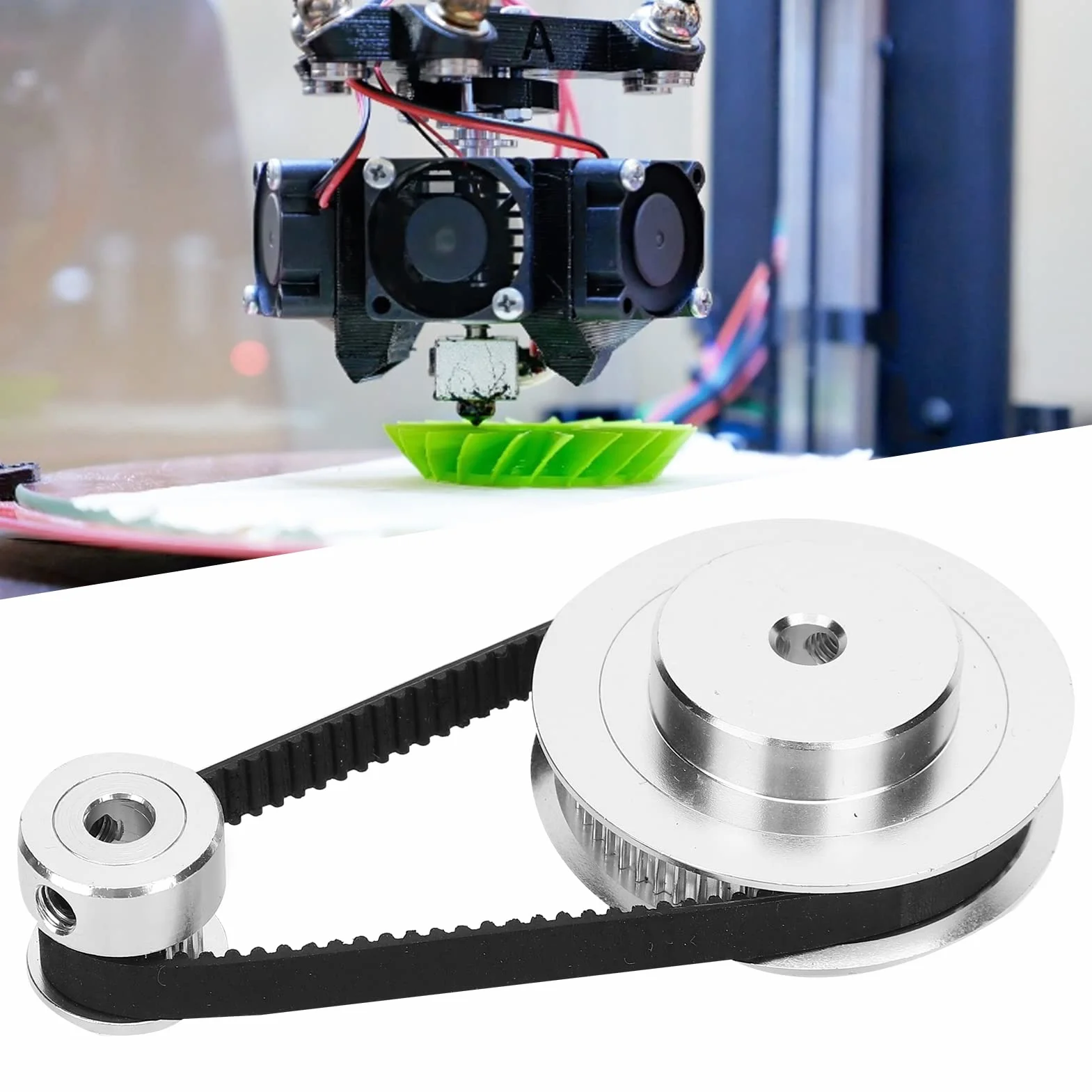 Zestaw pasek synchronizacyjny gumowy 6mm 200mm dla 3D drukarek z aluminiowym kołem zębatym 20-60 zębów i kluczem sześciokątnym