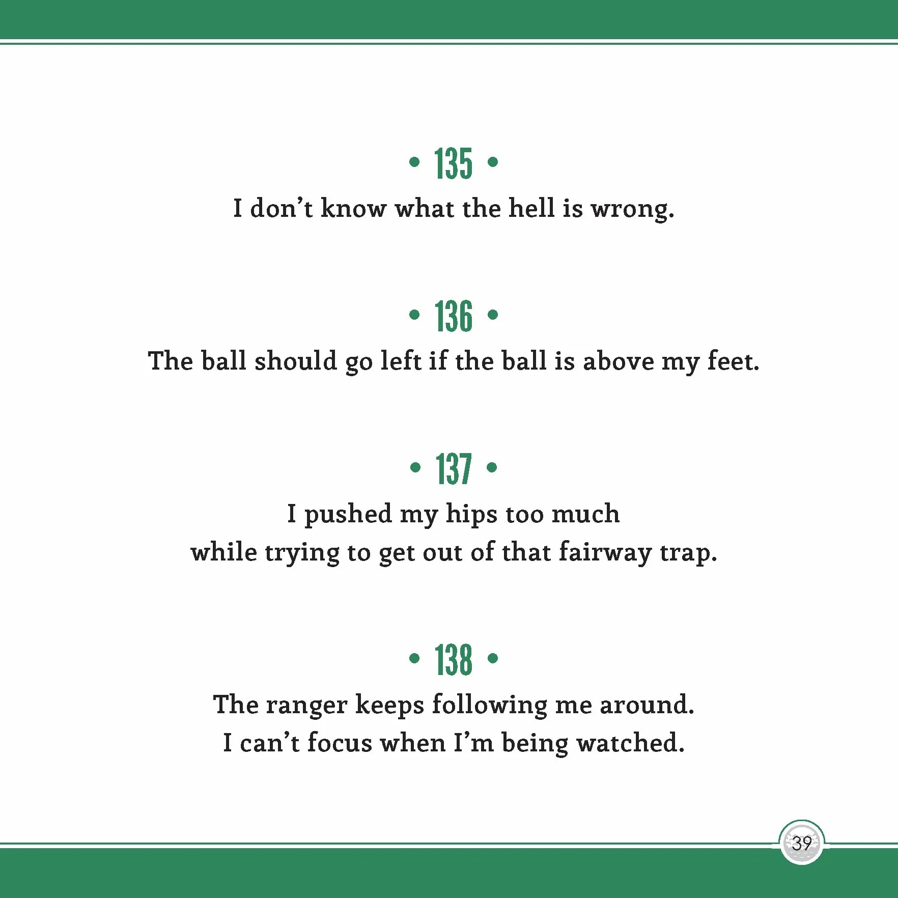 501 Excuses for a Bad Golf Shot