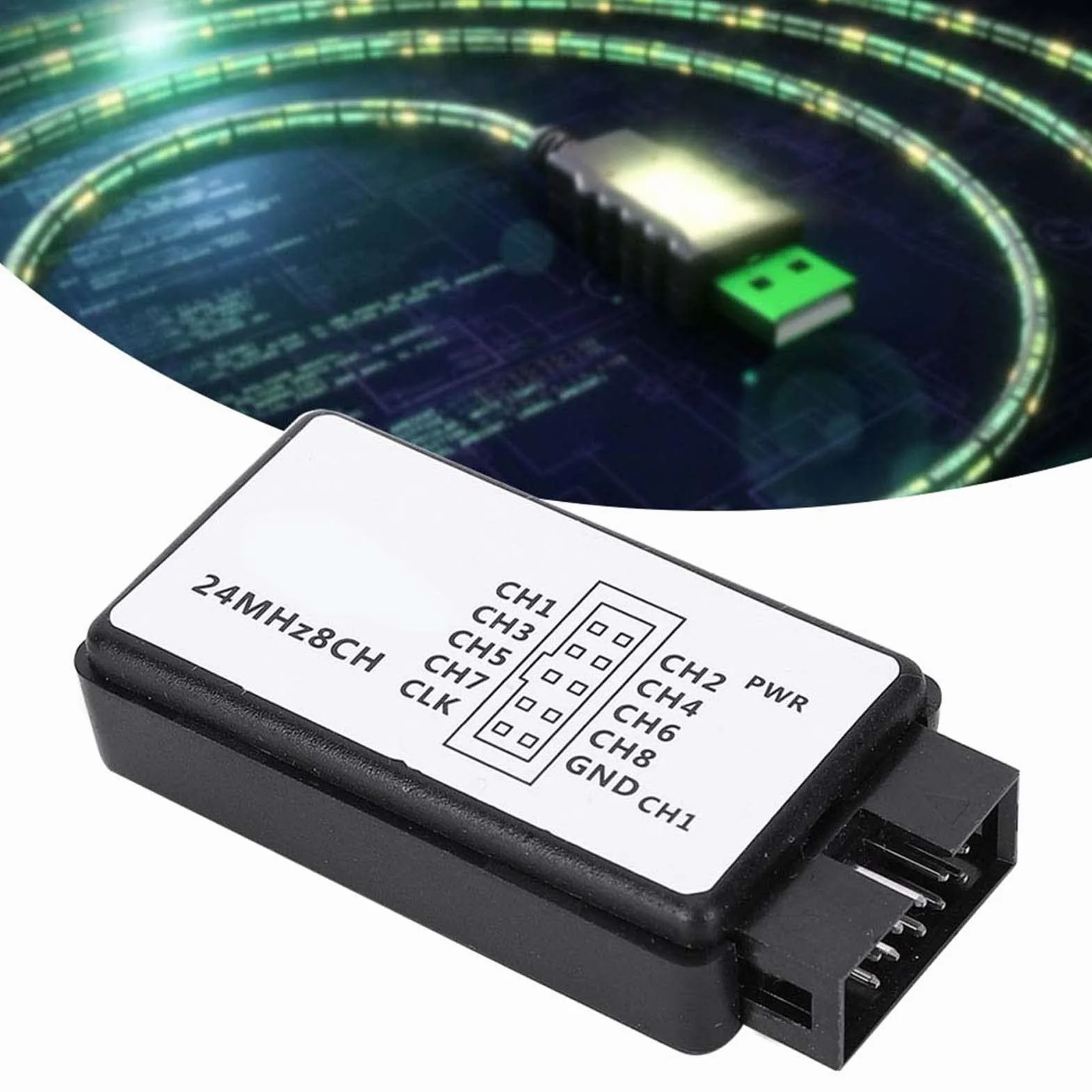 Zestaw USB Logic Analyzer Mini Digital Pocket Size 8-kanałowa pamięć wejściowa 24 MHz do wielu funkcji dekodowania