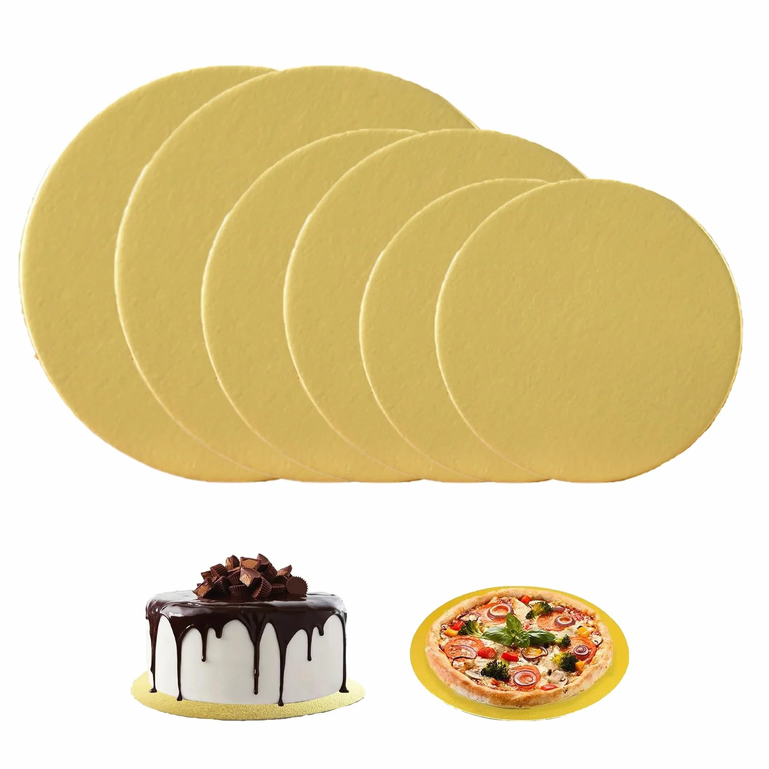 6 sztuk patery na tort, 3 rozmiary spodu, okrągłe, z kartonu, wielokrotnego użytku, idealne na urodziny, wesela, imprezę