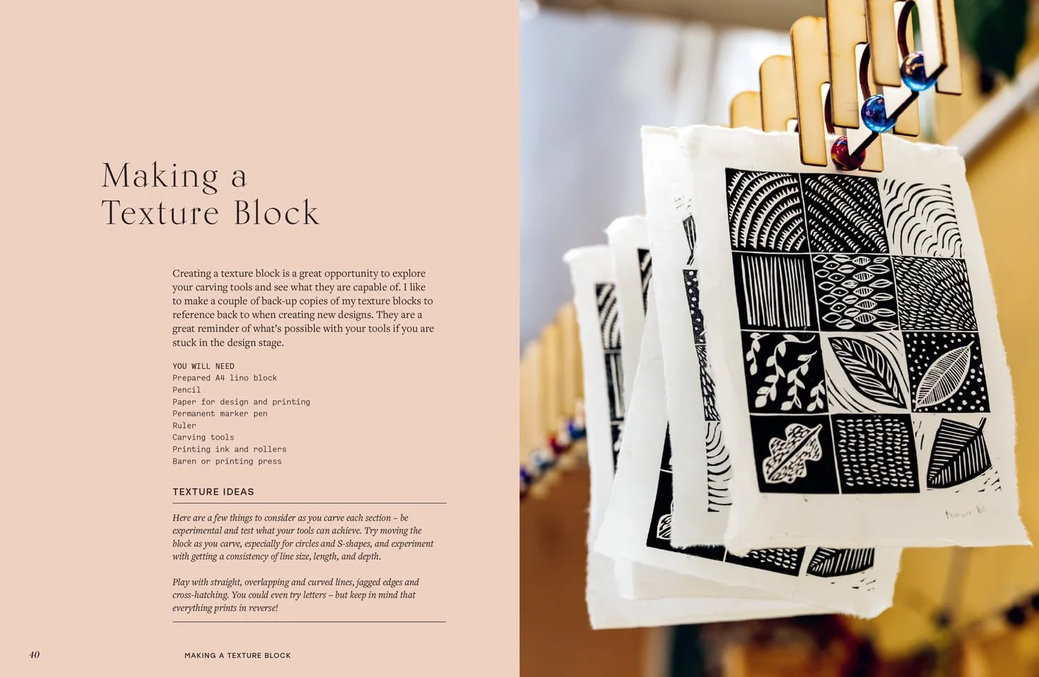 Botanical Block Printing: The new craft and design book for easy modern linocut prints, perfect for pattern art carving projects
