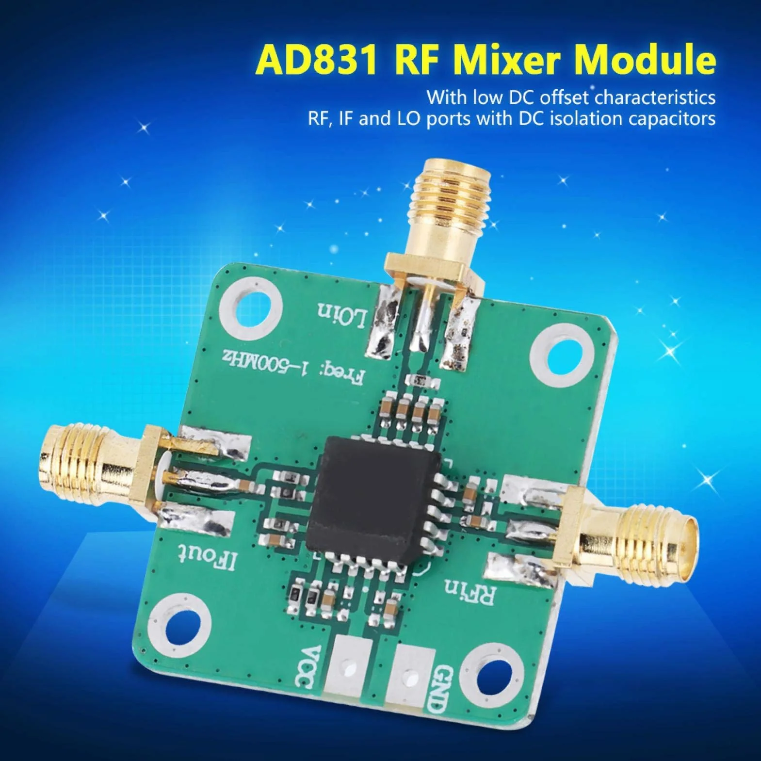 AD831 Moduł miksera RF 0,1-500 MHz płytka wzmacniacza falownika wysokoczęstotliwościowego