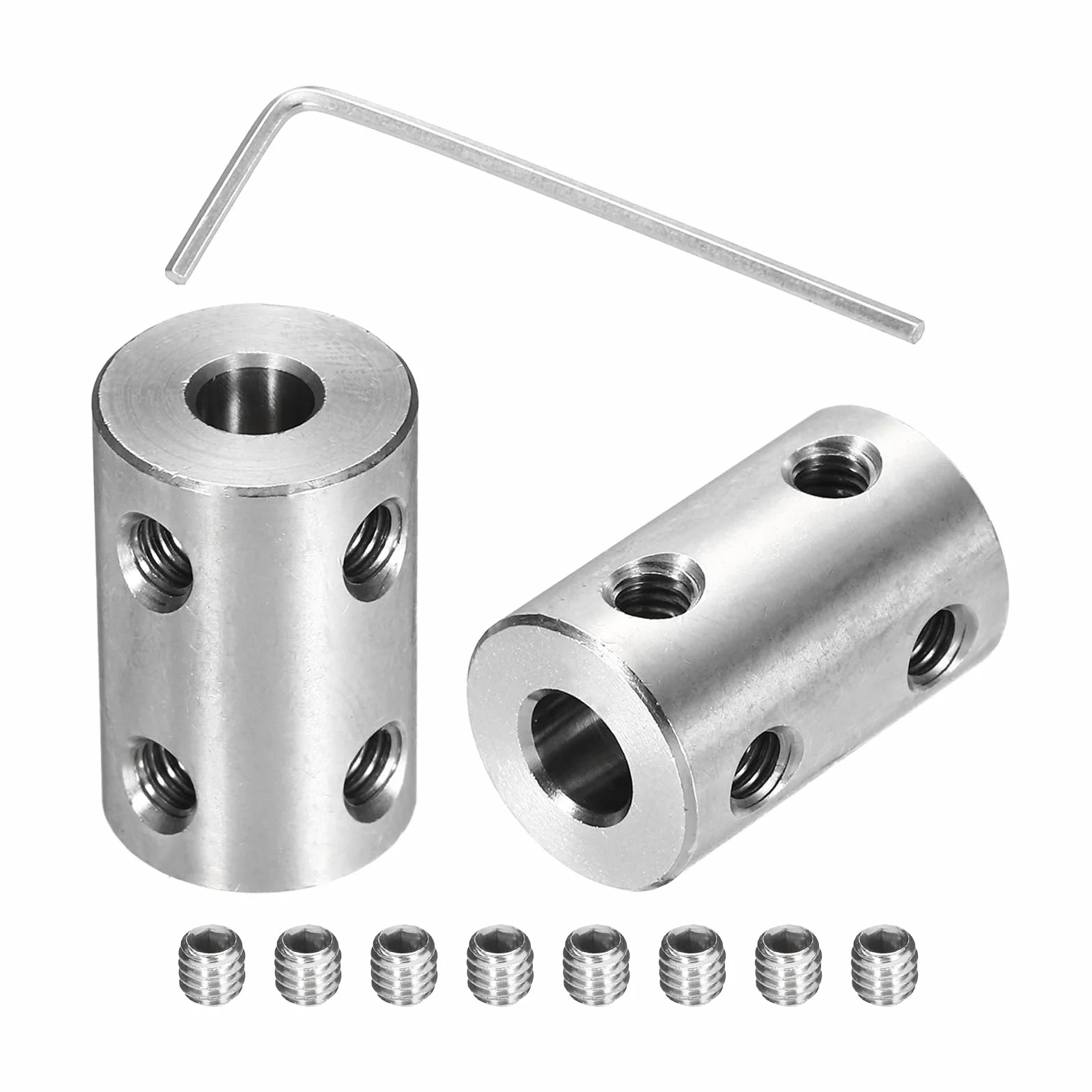 QUARKZMAN Sztywne sprzęgło śrubowe 5 mm do 6 mm, sprzęgło wału 22 mm x 14 mm, zestaw łączników stalowych do drukarki 3D, 2 sztuki