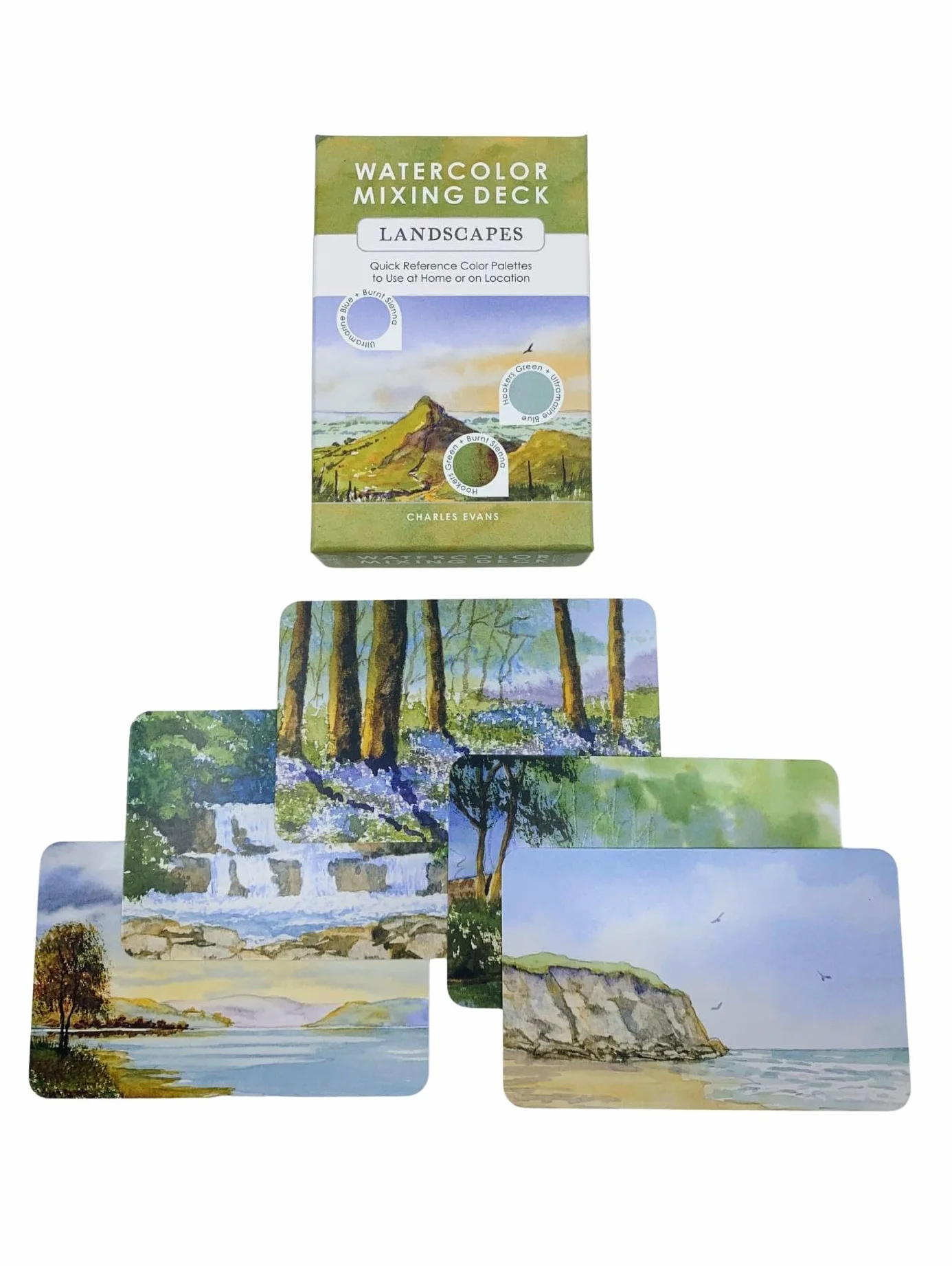 Watercolor Mixing Deck: Landscapes Color Palettes for Home or Location