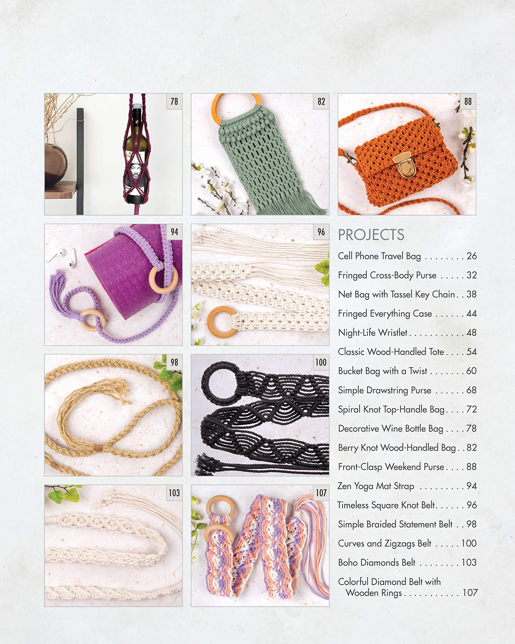 Macramé Knotting Natural Bags & Belts: 18 Beautiful Easy Projects
