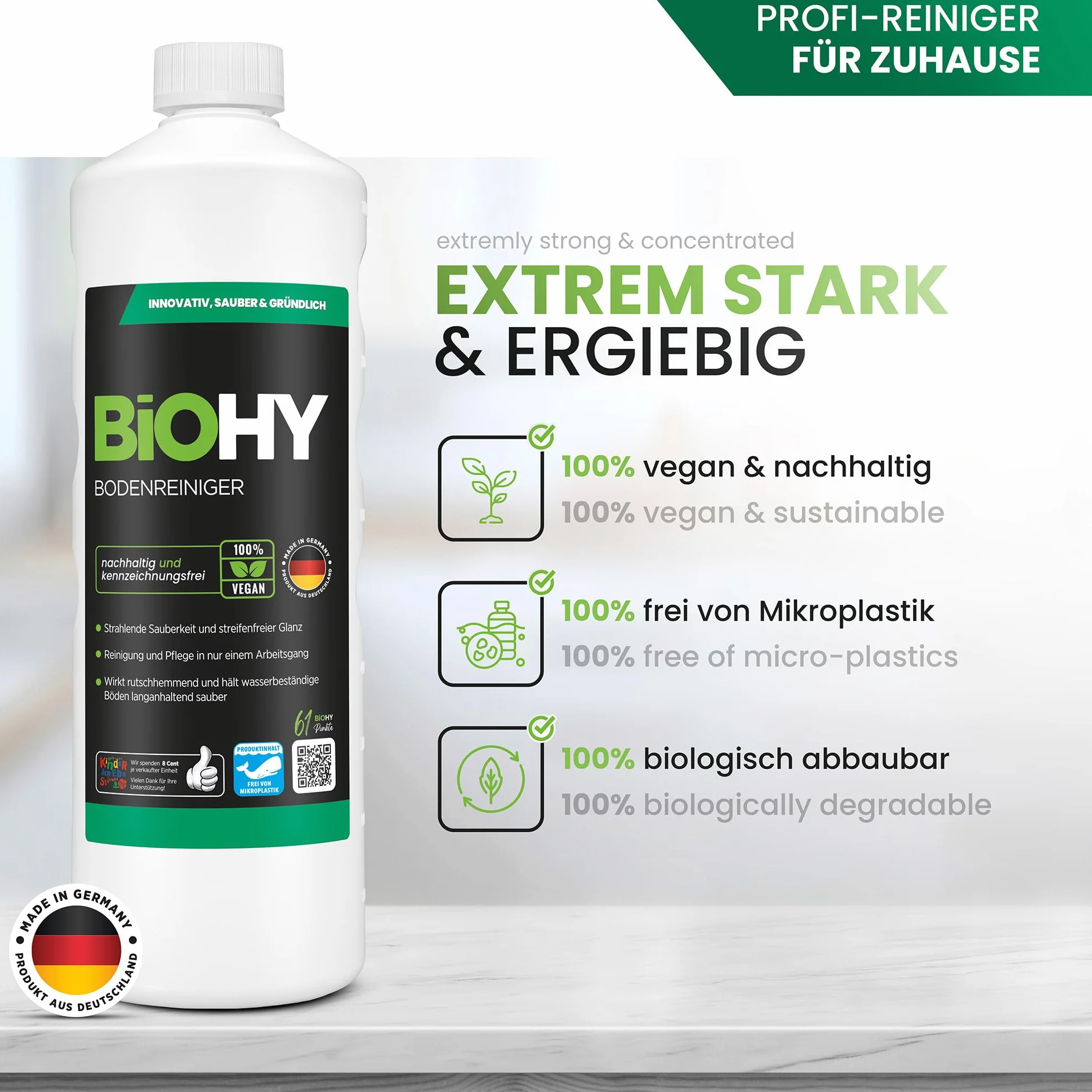 BiOHY Środek do czyszczenia podłóg 3 x 1l Koncentrat do podłóg twardych