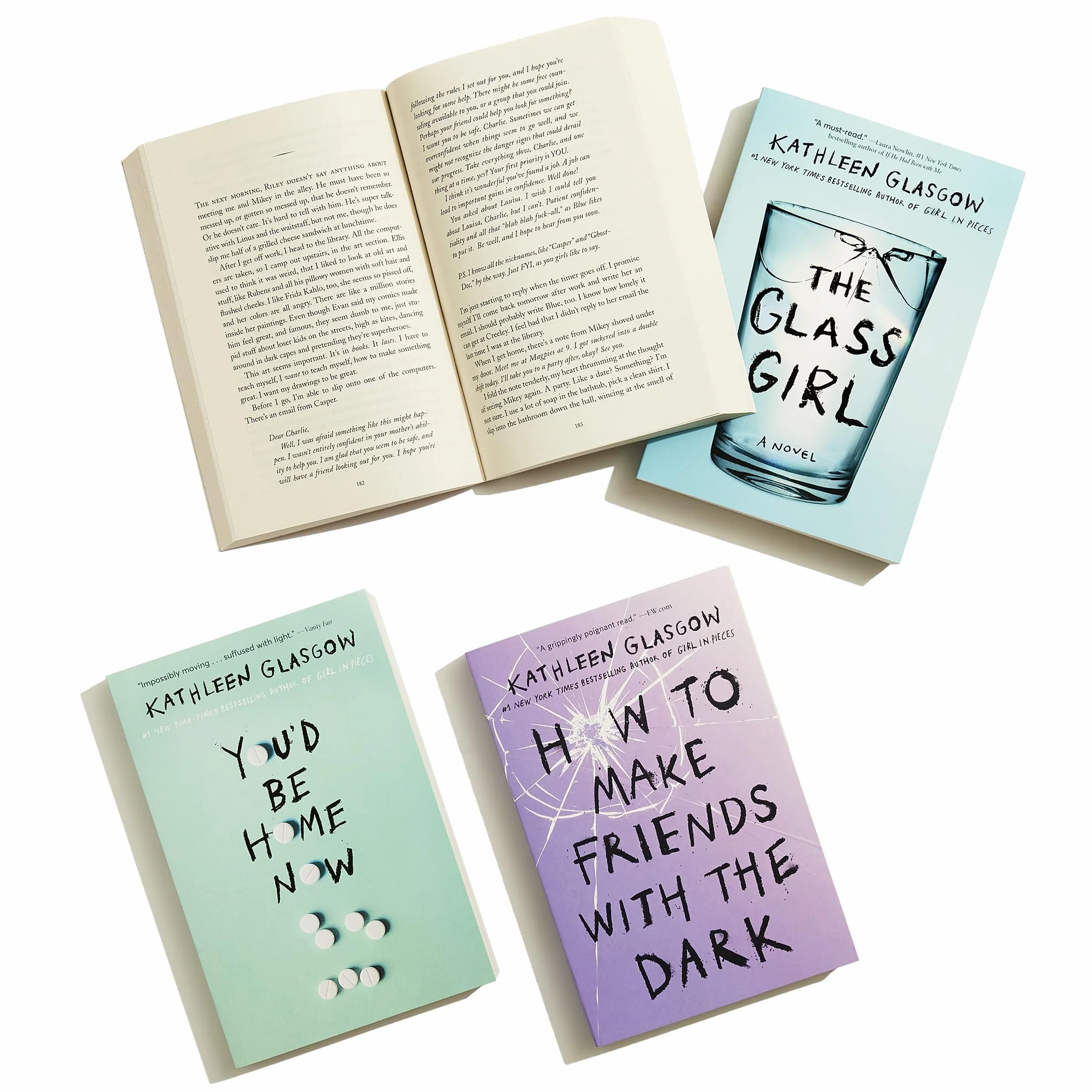 Kathleen Glasgow 4-Book Boxed Set: Girl in Pieces, How to Make Friends with the Dark, You'd Be Home Now, The Glass Girl