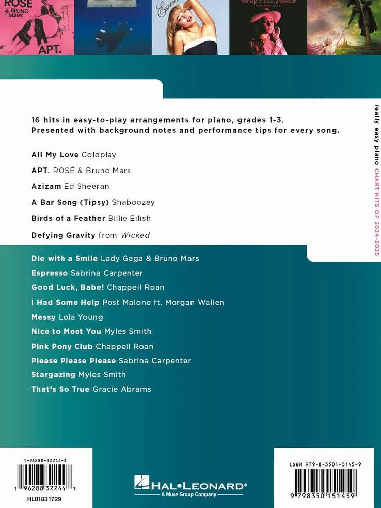 Really Easy Piano: Chart Hits of 2024-2025