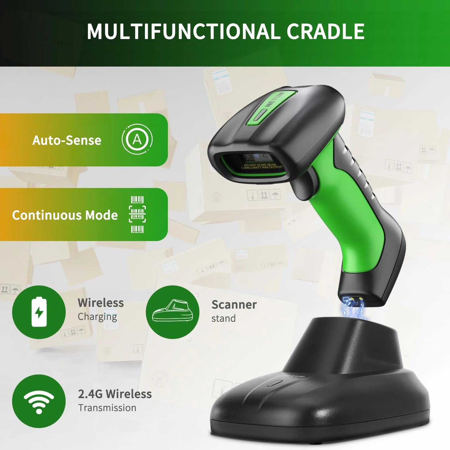 NETUM Skaner kodów QR Bluetooth 2D 1D 2600 mAh NT-1900