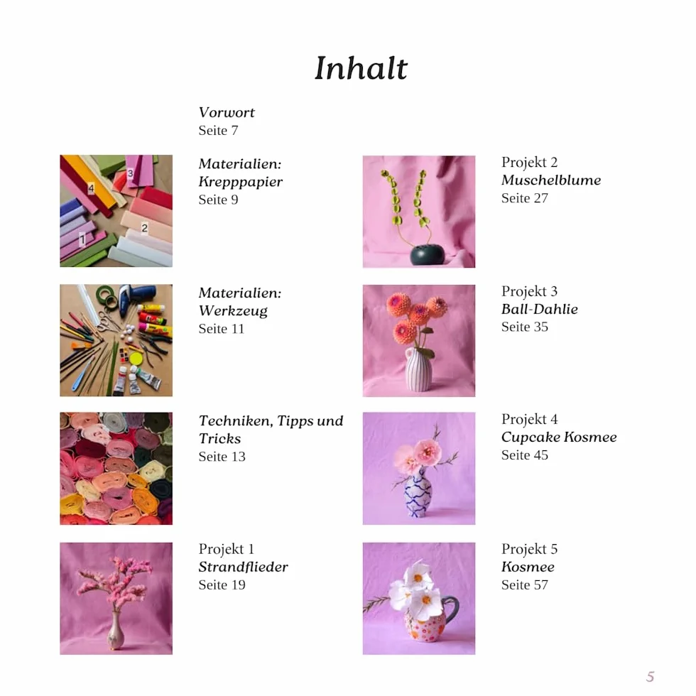 Papierblumen aus Krepppapier basteln: Handgemachte Blumen und Sträuße aus Krepppapier naturgetreu gestalten