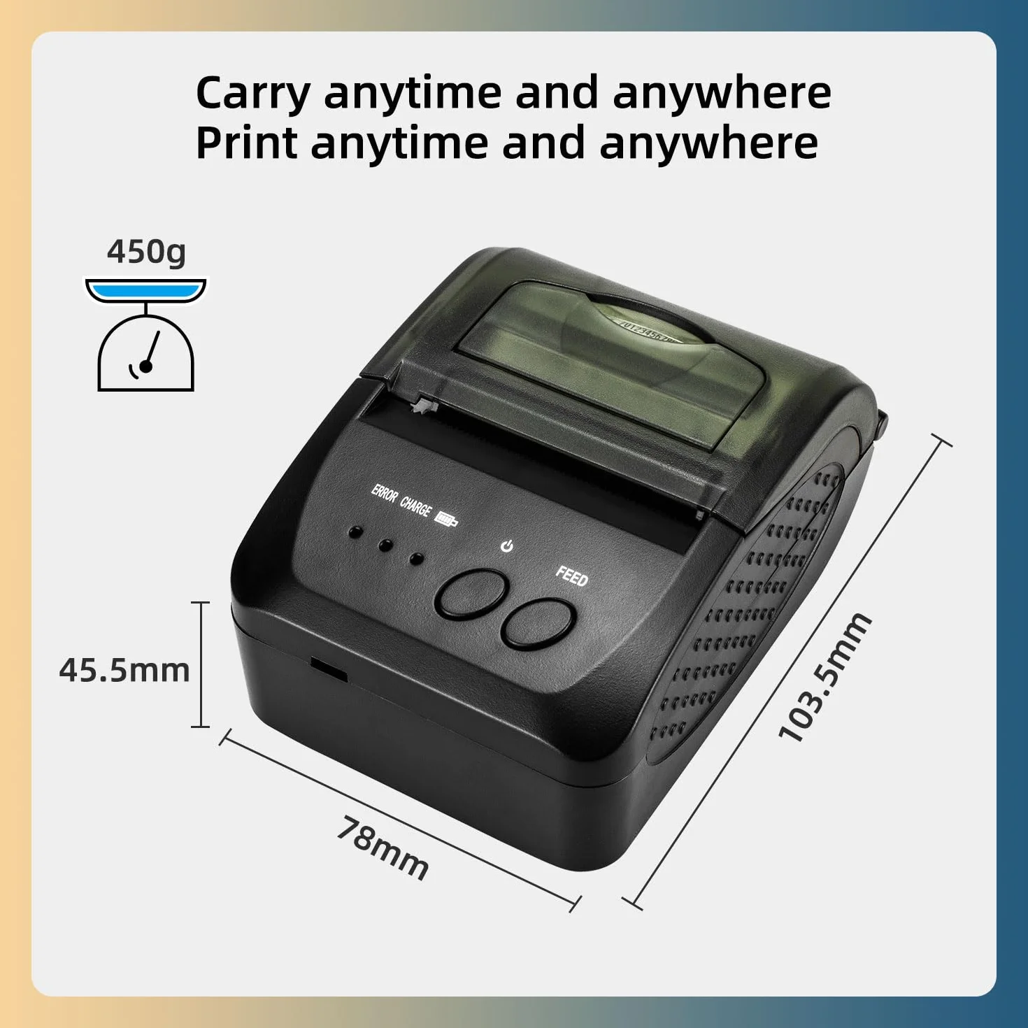 NetumScan Bezprzewodowa termiczna drukarka paragonów Bluetooth 58 mm Mini USB POS kompatybilna z Android/iOS/PC/Windows