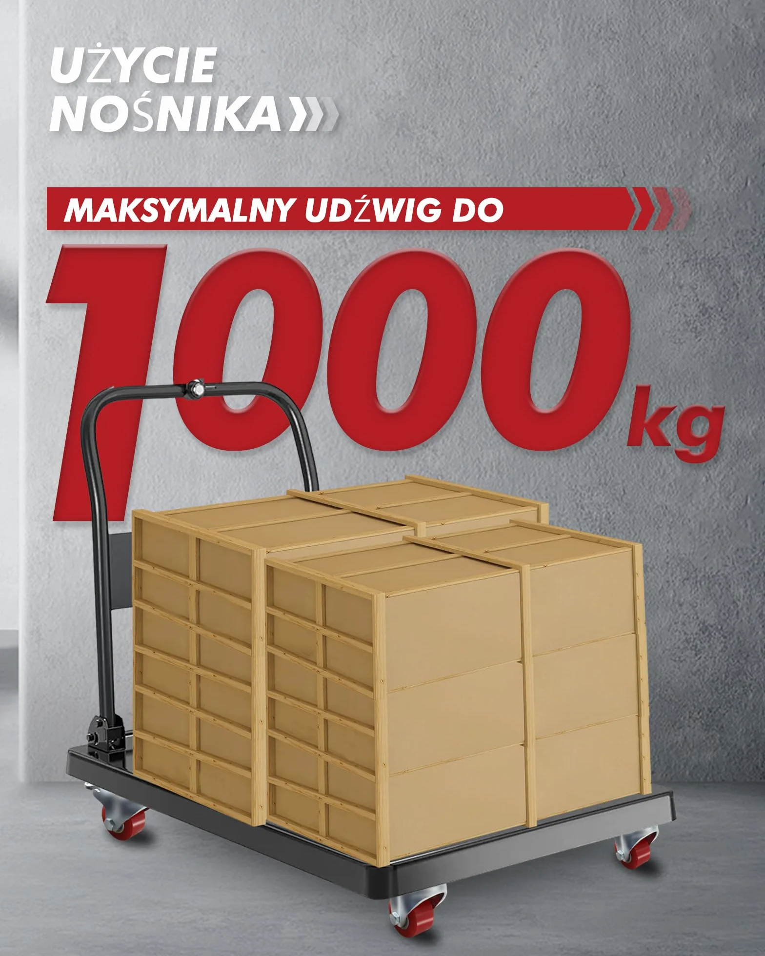 4 rolki przemysłowe, 50 mm, kółka do dużych obciążeń, 1000 kg, ciche kółka skrętne z płytą PU, kółka skrętne z hamulcem, stalowy pałąk, do transportu fabrycznego, tramwaju, stołu warsztatowego (2 cale