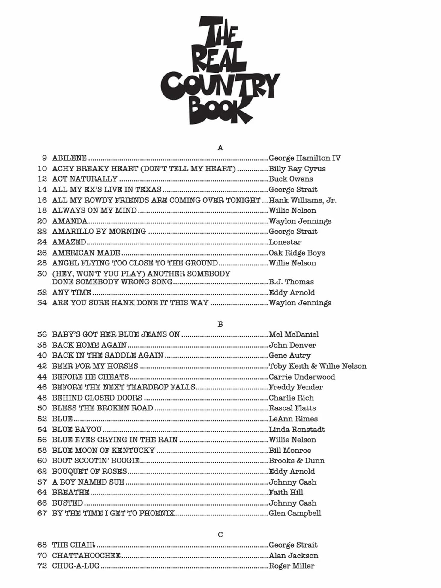 The Real Country Book: C Instruments