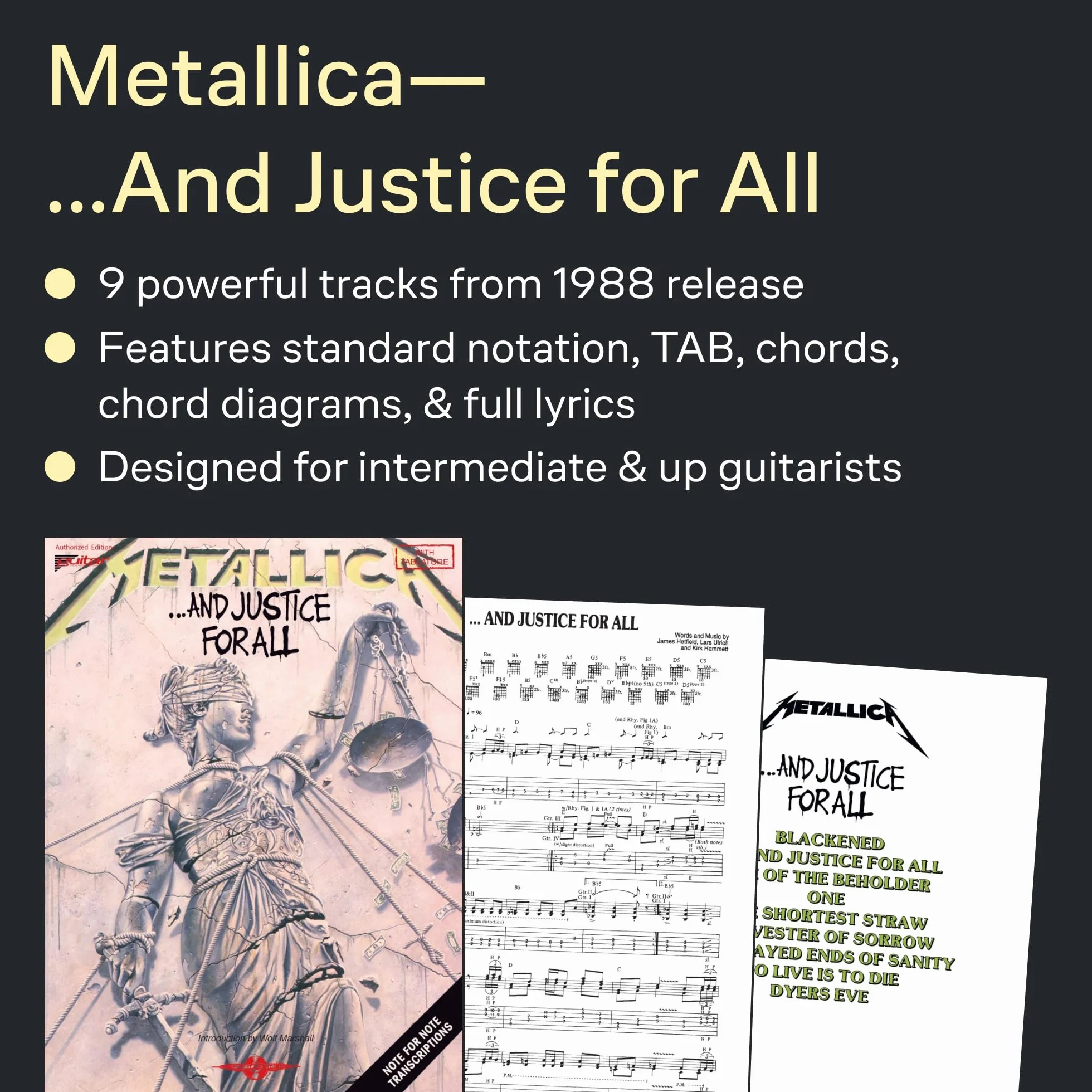 Metallica ... and justice for all guitare