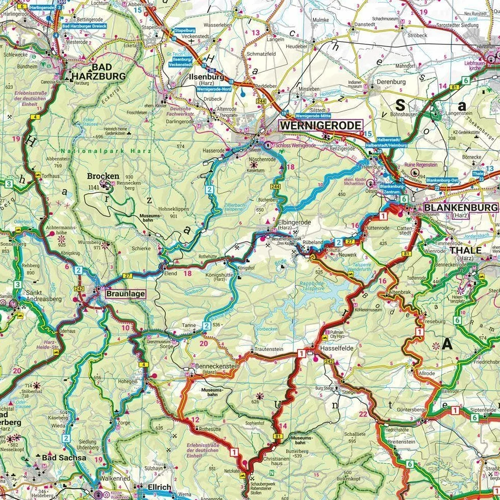 Harz Motorradkarte 1:150.000 freytag & berndt wasserfest reißfest MK 0127
