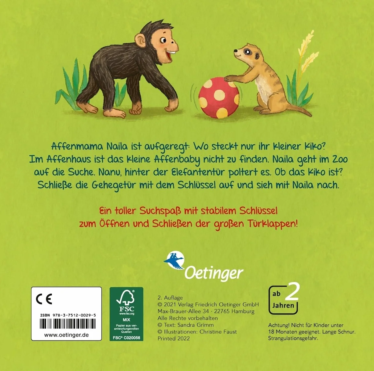 Mein erstes Schlüsselbuch: Wo ist das kleine Affenbaby? Spielbuch mit Schlüssel und Türklappen für Kinder ab 2 Jahren
