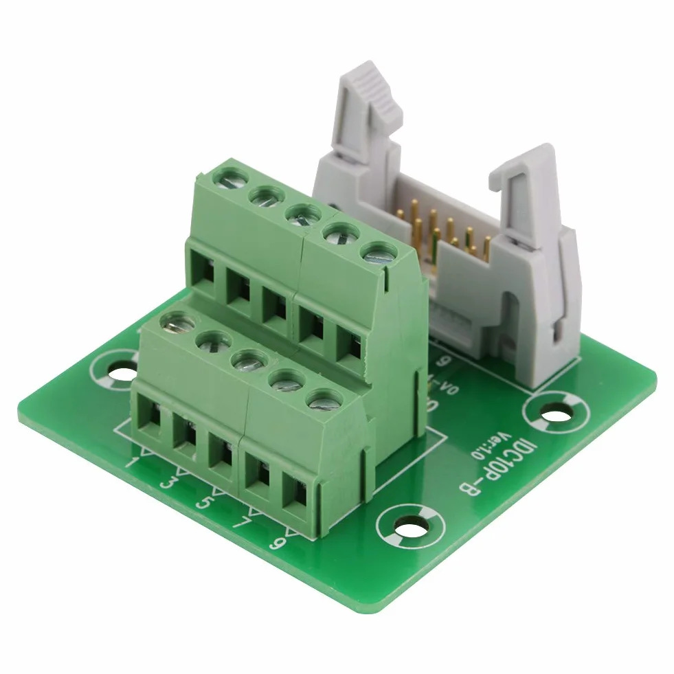 Keenso IDC10P Breakout Board 10 Pin listwa z pinami uchwyt szyny DIN moduł interfejsu PLC