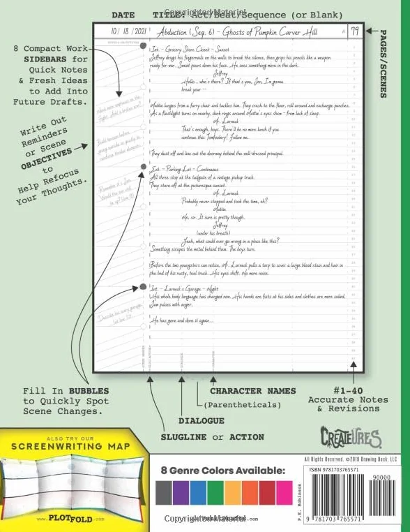 Blank Screenwriting Notebook 200 Pages Pre-Formatted Script Templates 8.5" x 11" Journal for Writers