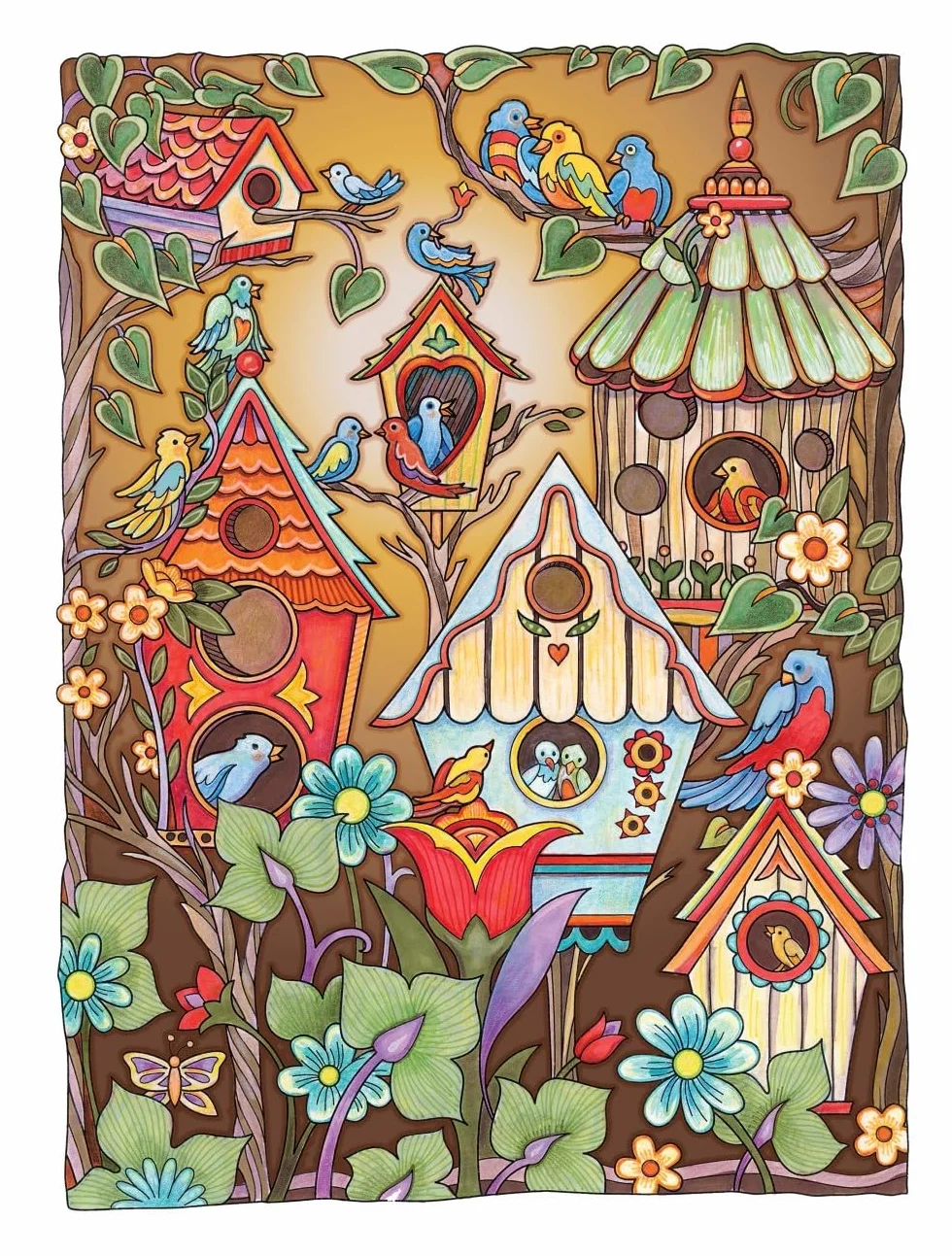 Creative Haven Birds and Blossoms Coloring Book