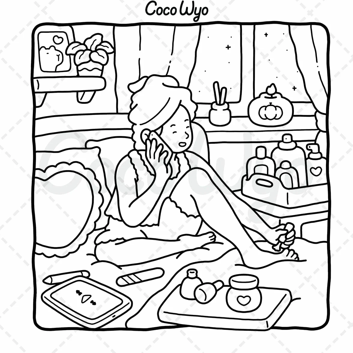 Girl Moments: Vol. 2 Coloring Book for Adults and Teens Cute Cozy Daily Activities Relaxation